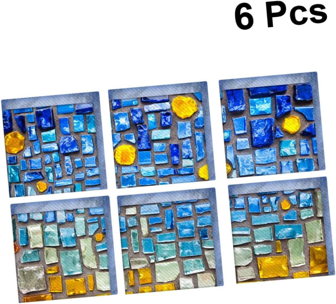 HAKIDZEL 6Pcs Blue Non-Slip Bathtub Stickers Decor