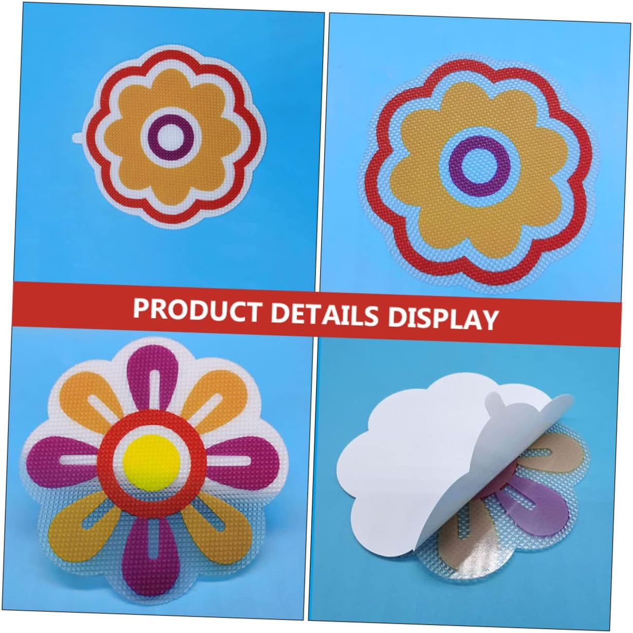 VICASKY 4pcs Cartoon Non-Slip Tile Stickers for Bathrooms