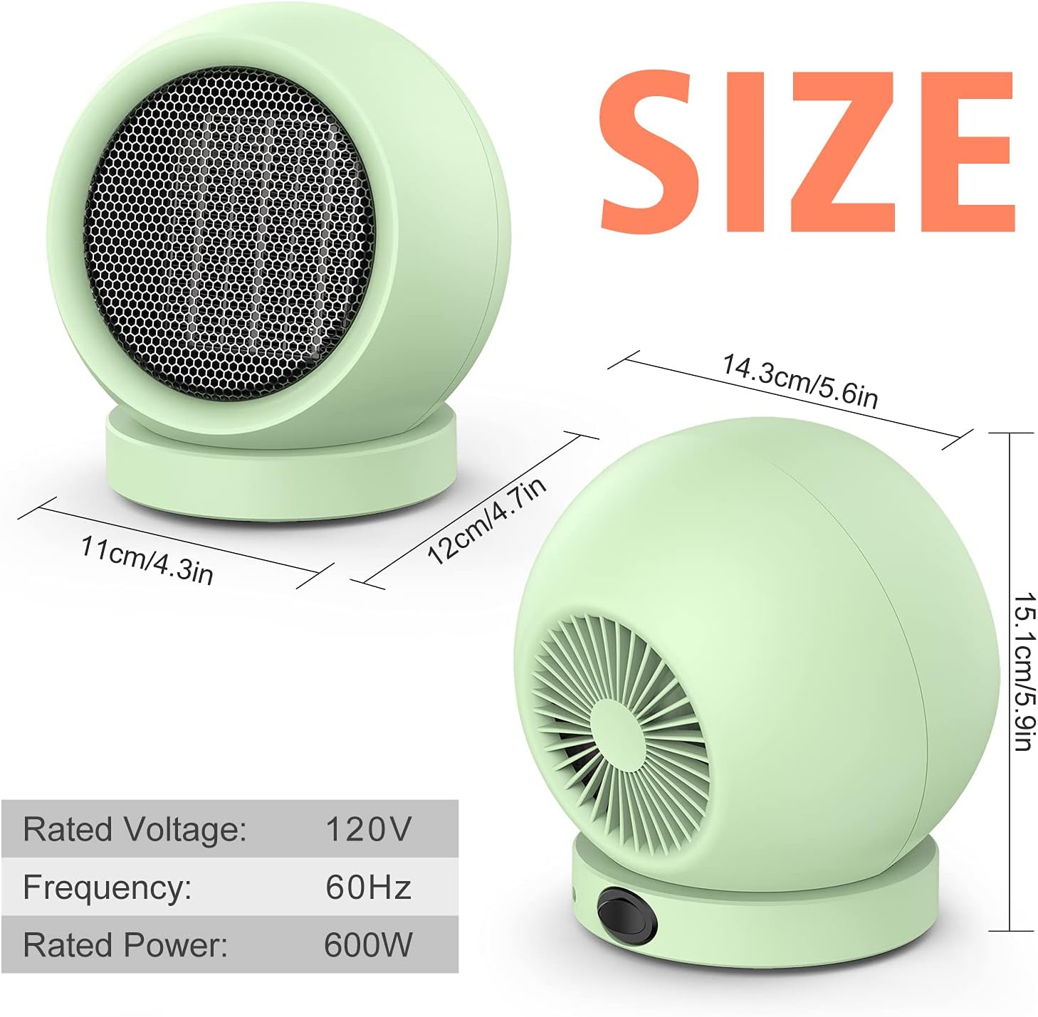 Coolfor PTC Ceramic Space Heater - High Output for Home Bedroom Office