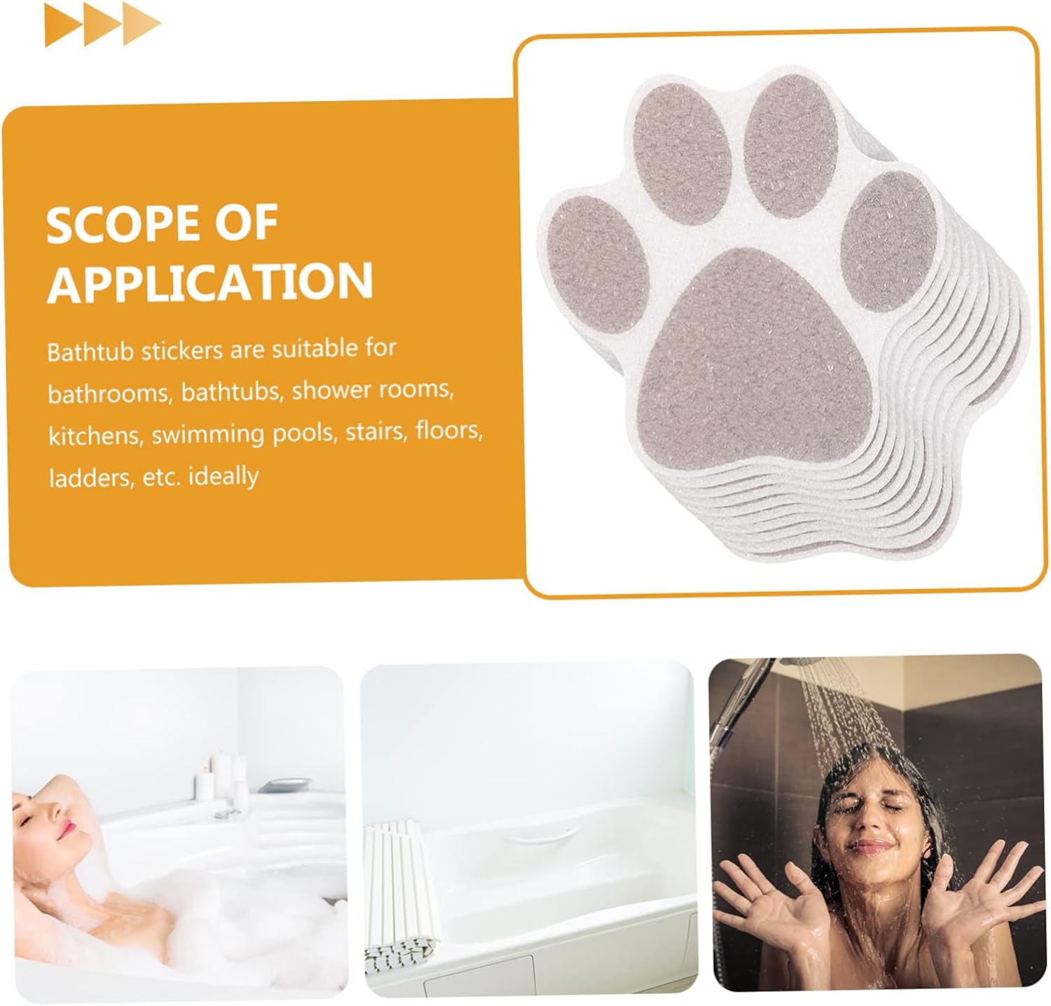 Garneck Non-Slip Bathtub Stickers 10pcs Grey Set