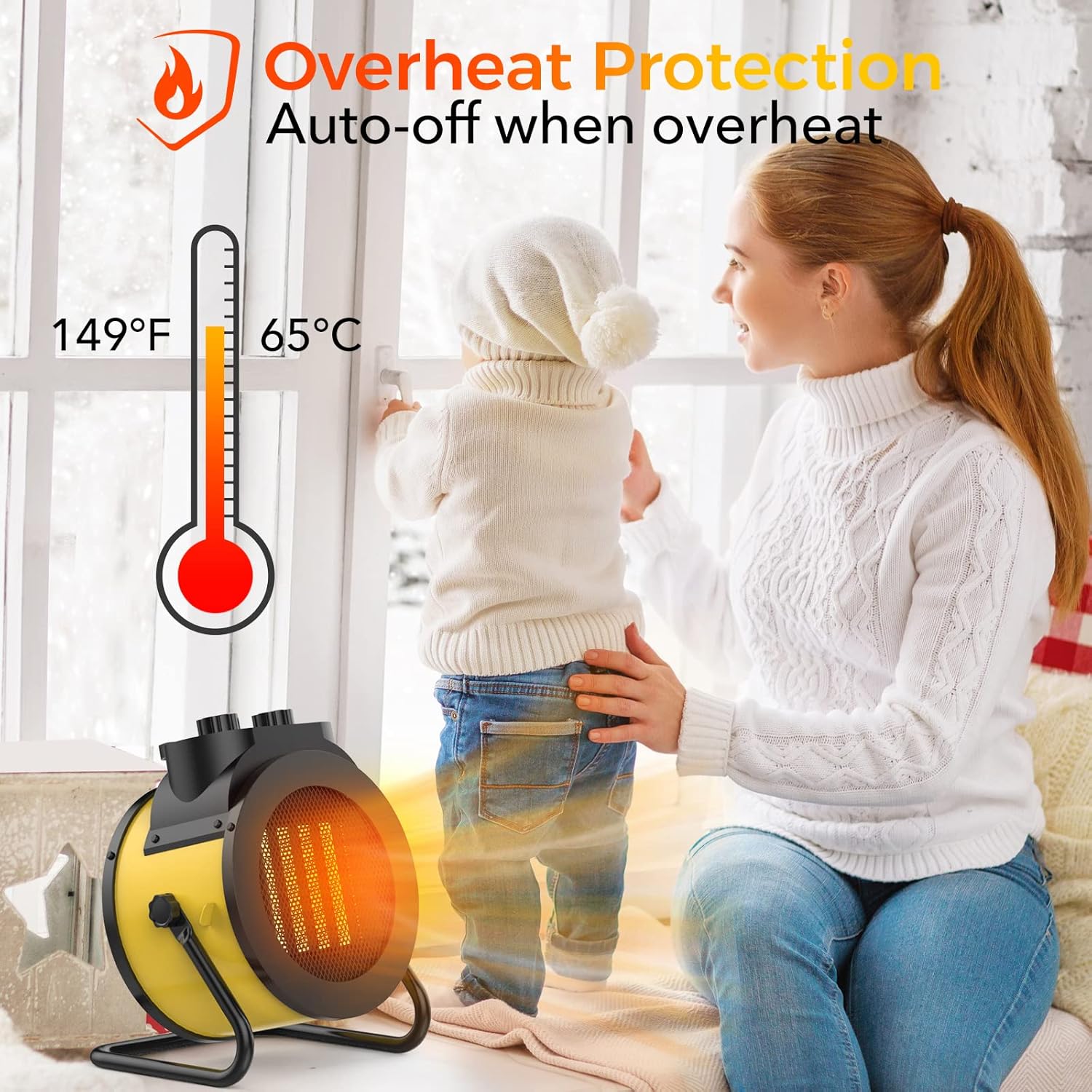 Elevoke 1500W PTC Electric Space Heater with 90 Adjustable Angle