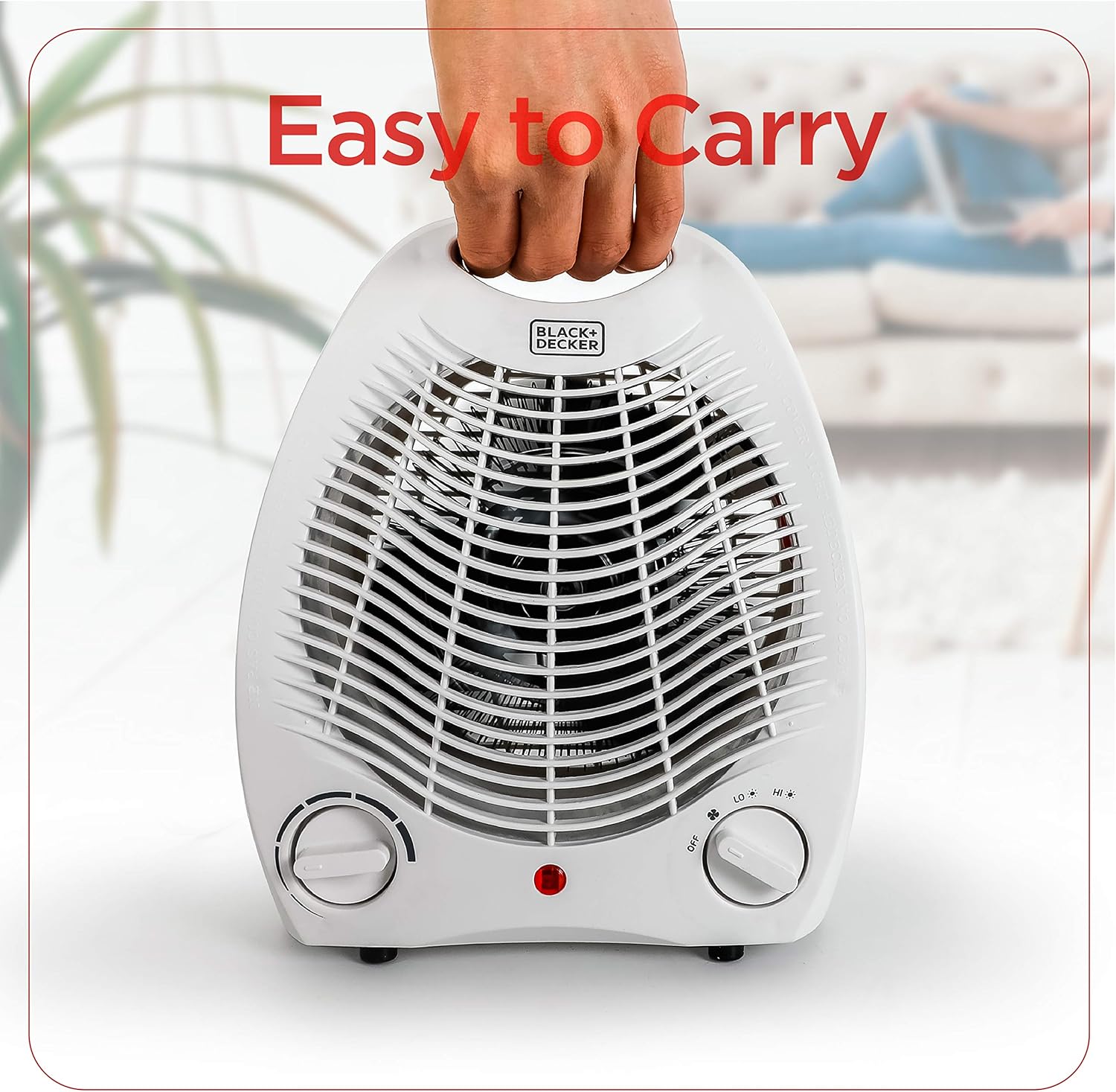 BLACKDECKER 2-in-1 Desktop Heater Fan White