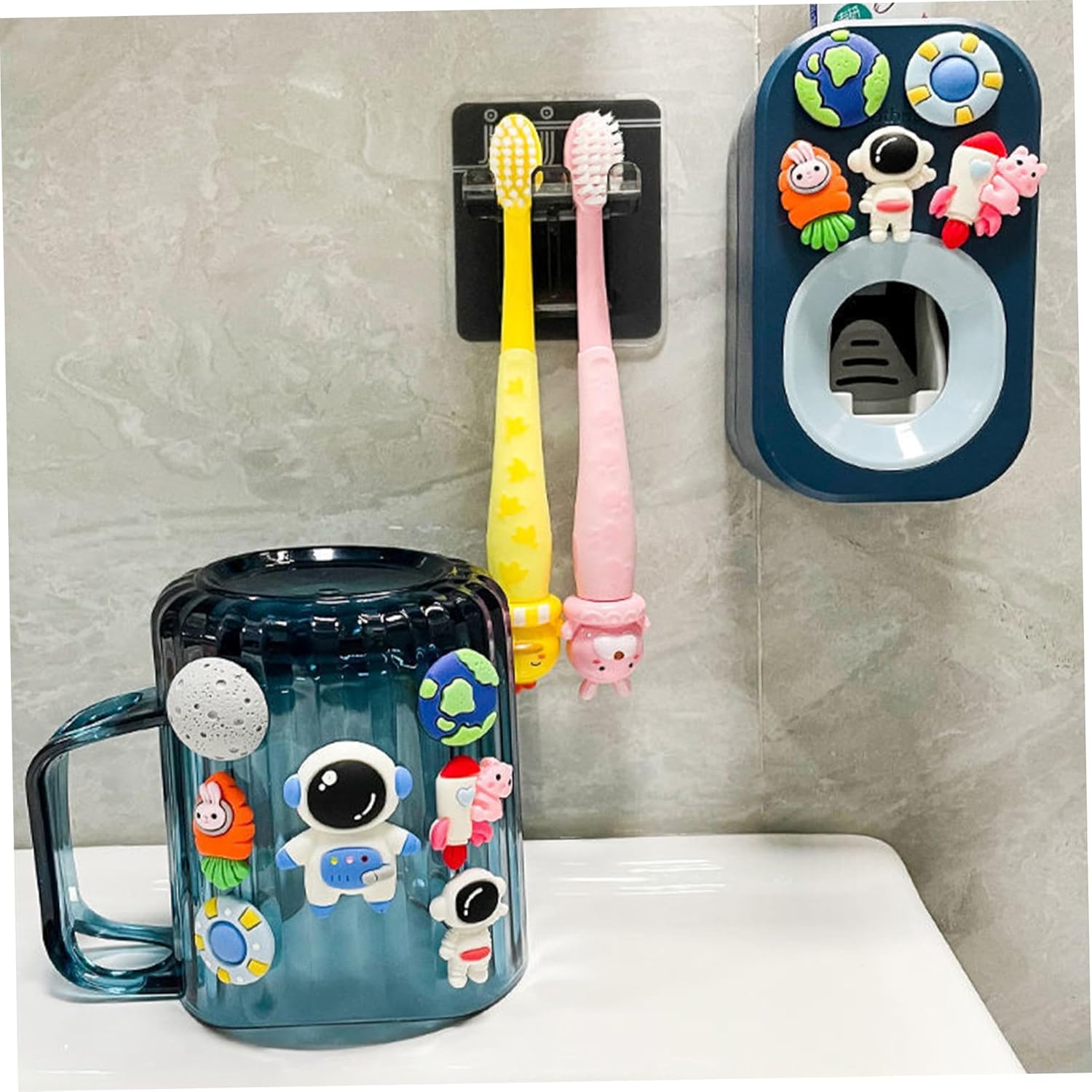 Cosmonaut Wall Toothbrush Holder for Kids