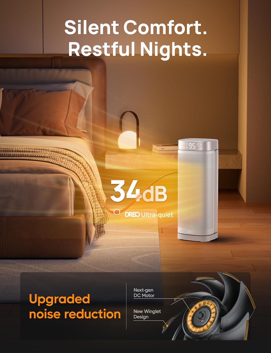 Dreo 1500W PTC Ceramic Space Heater with Remote 1