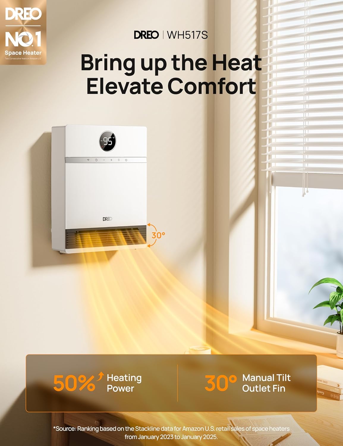 Dreo Smart Wall Heater with Alexa Compatibility