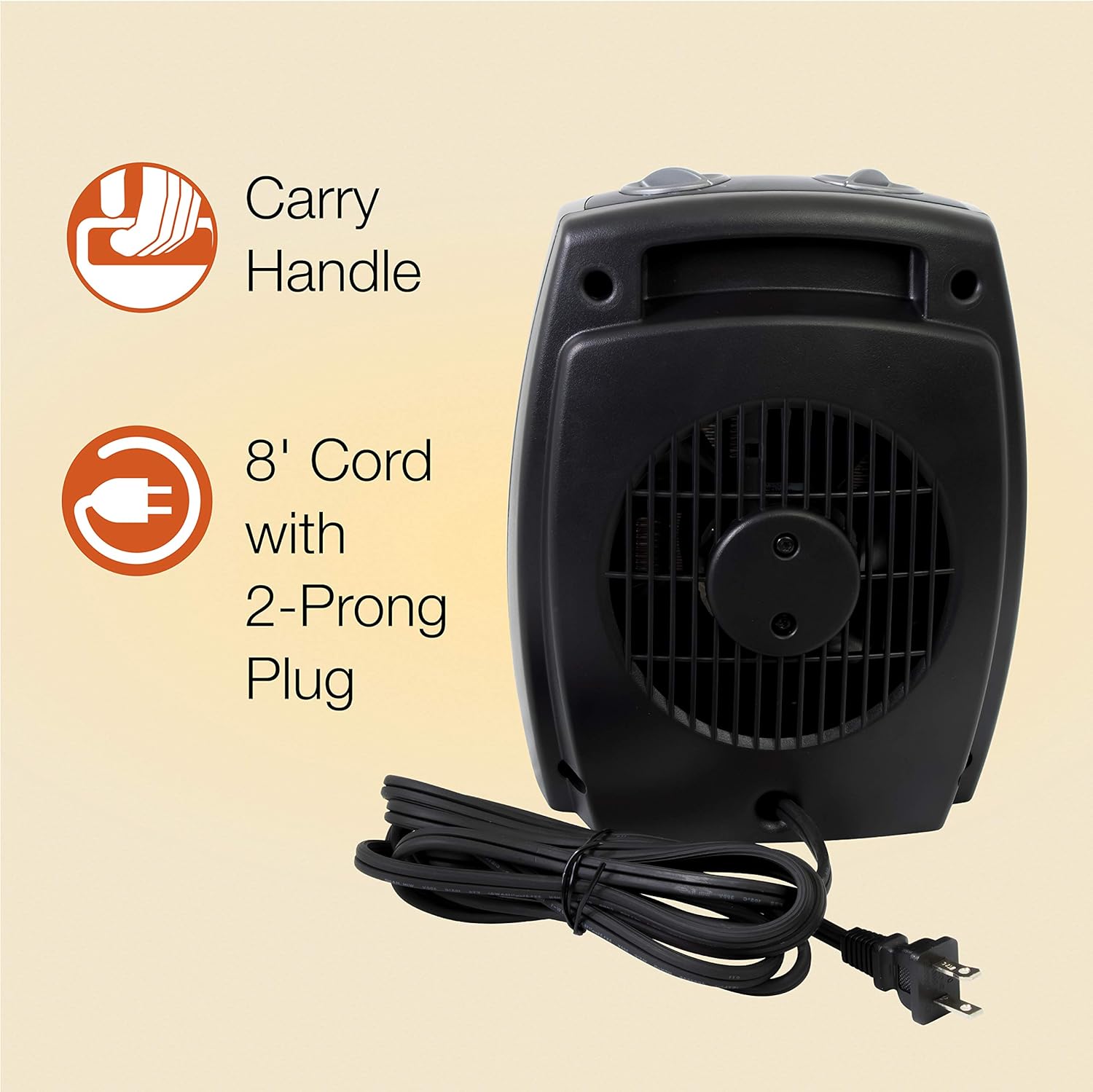 Lasko 1500W Electric Ceramic Space Heater - Dark Gray 2 Speeds 92 Inches