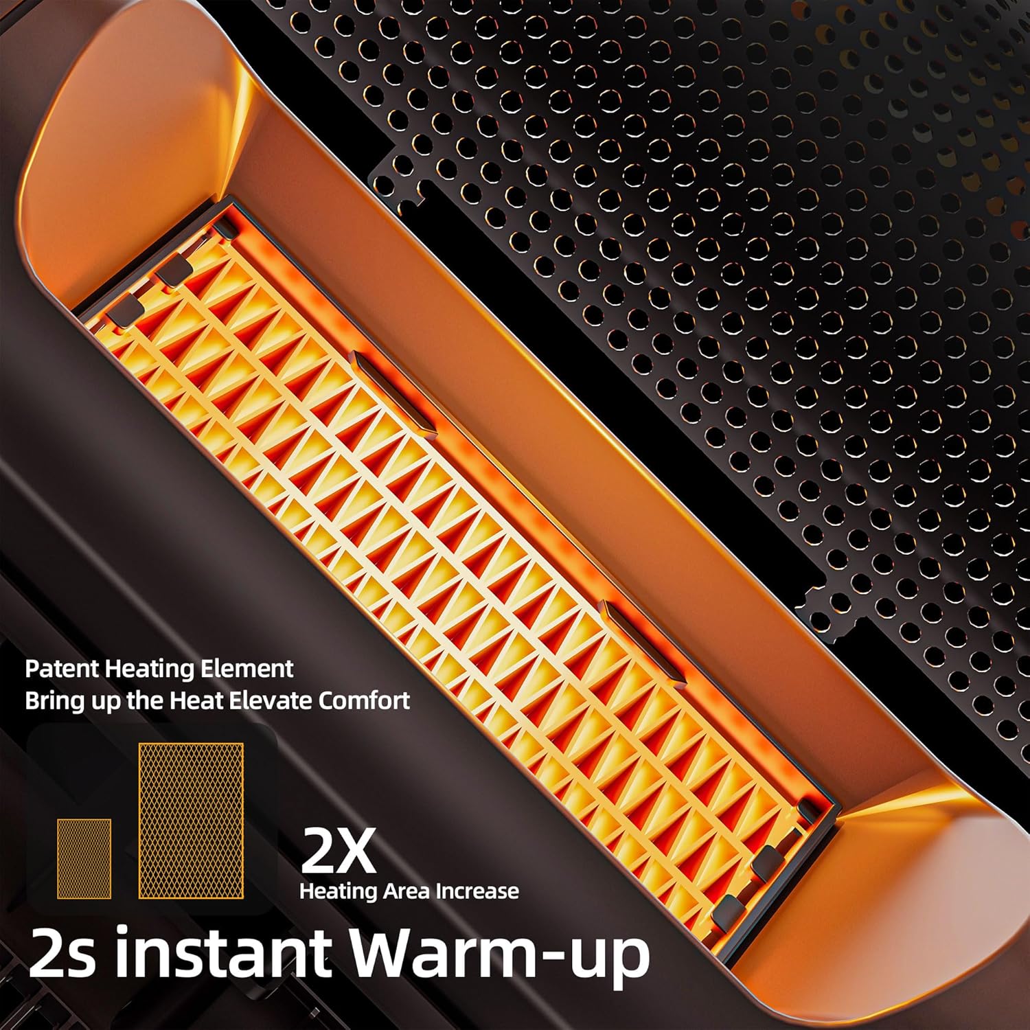 Fierscial 1500W Electric Fireplace Heater with ECO Mode and 3D Flame