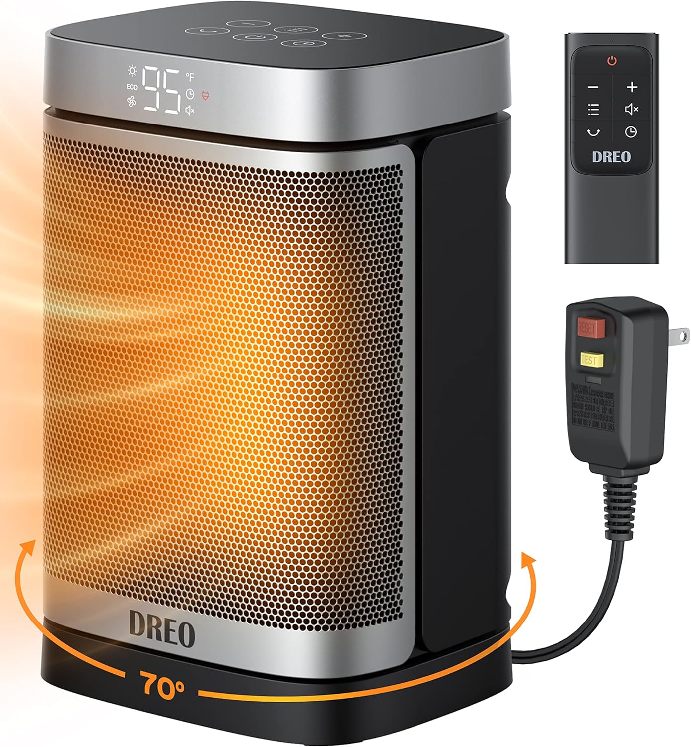 Dreo Portable Electric Heater with ALCI Safety and 5 Modes