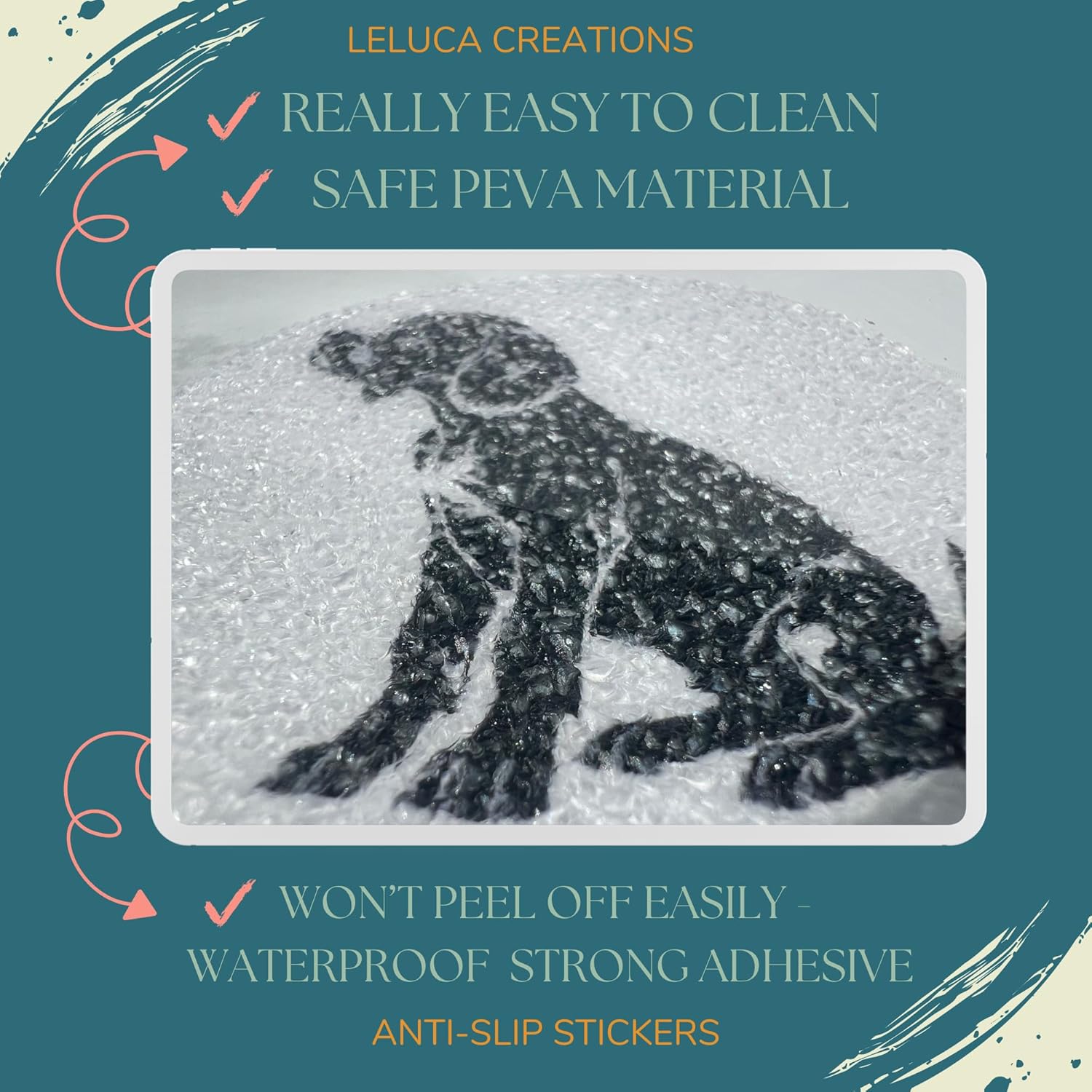 Non Slip Bathtub Stickers with Dog Silhouettes 24 PCS 1