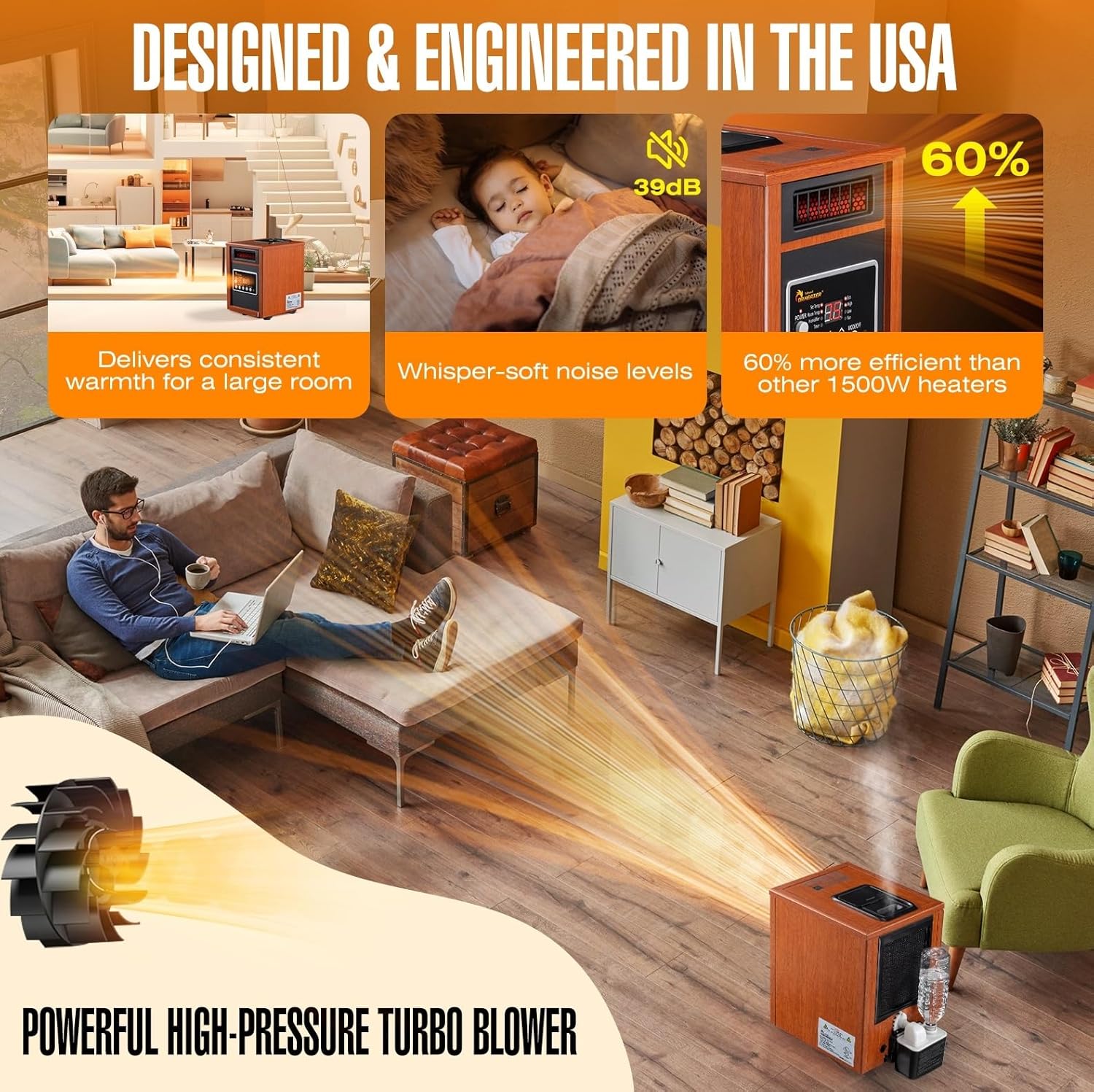 Dr Infrared Heater DR-998 1500W Portable with Humidifier