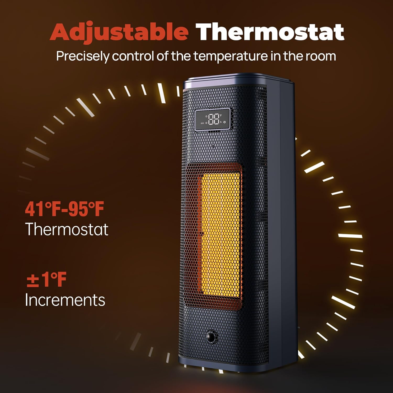 Portable Electric Heater with Remote - 1500W PTC Ceramic for Home Office