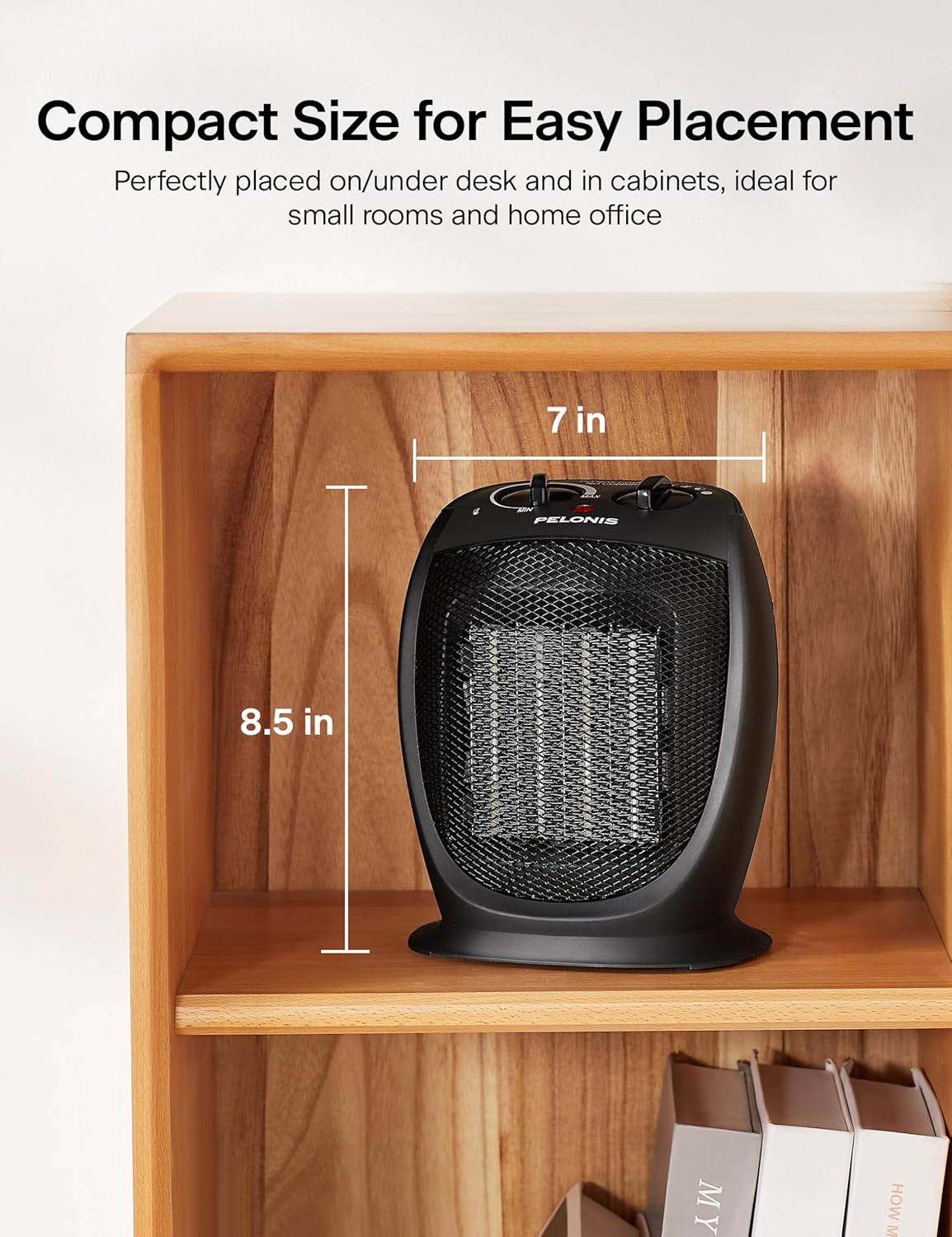 PELONIS PHTA1ABB 1500W Space Heater with Fan Quiet Safe