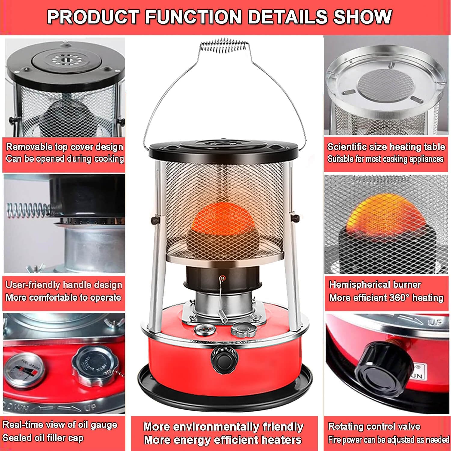 YEXLXLN Kerosene Heater Stove 9000 BTU Indoor Outdoor Portable