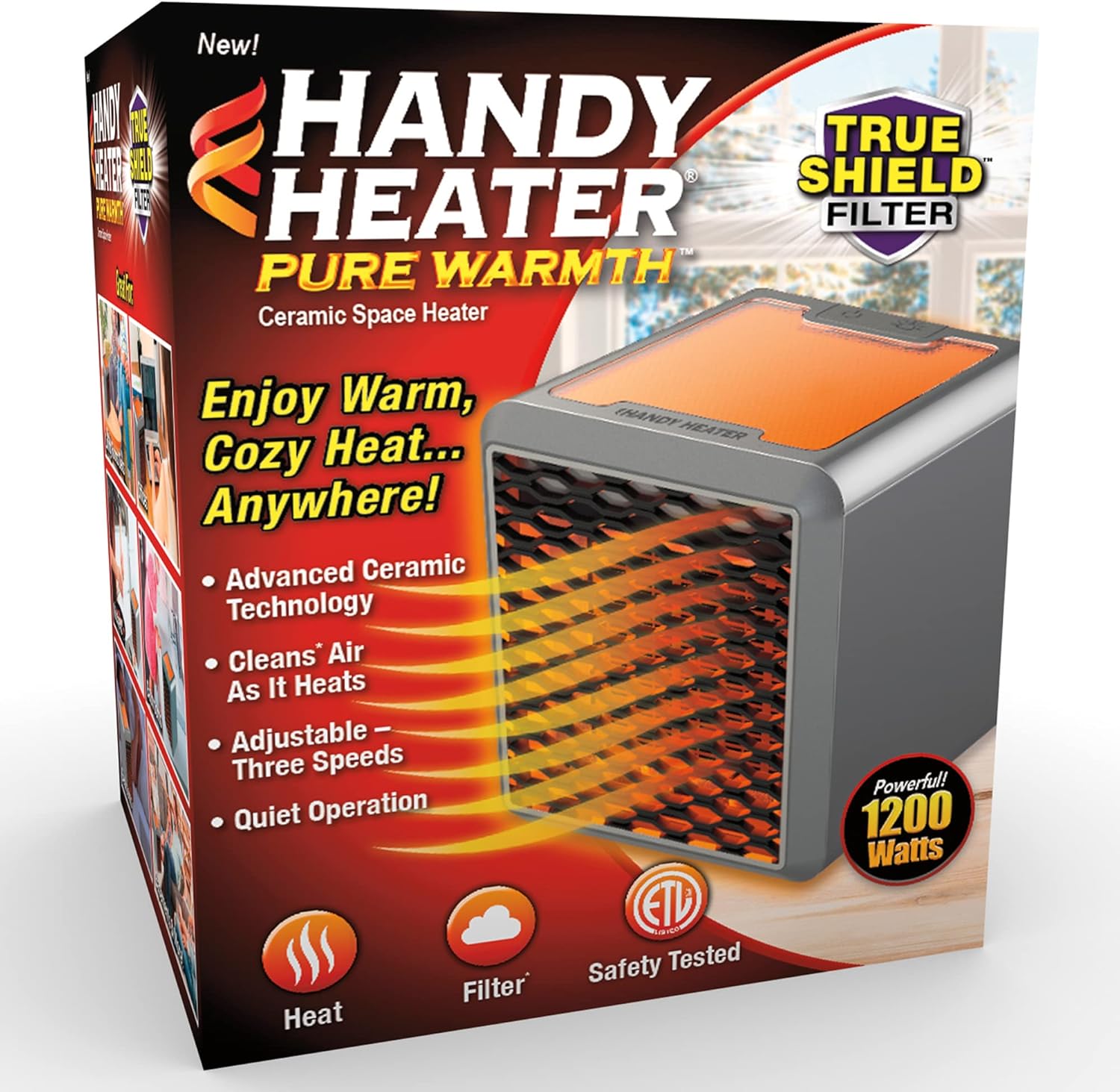 Ontel 1200W Ceramic Space Heater - Adjustable Energy Efficient