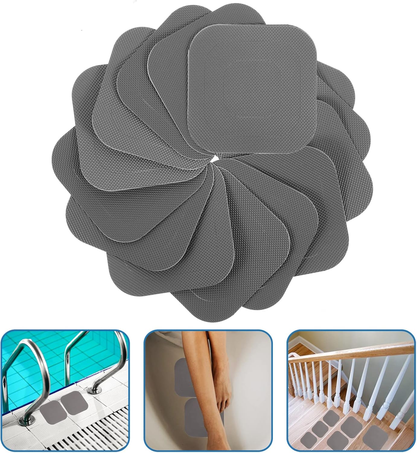 Tofficu Non-Slip Bath Stickers 20 Sheets PEVA Floor Adhesive