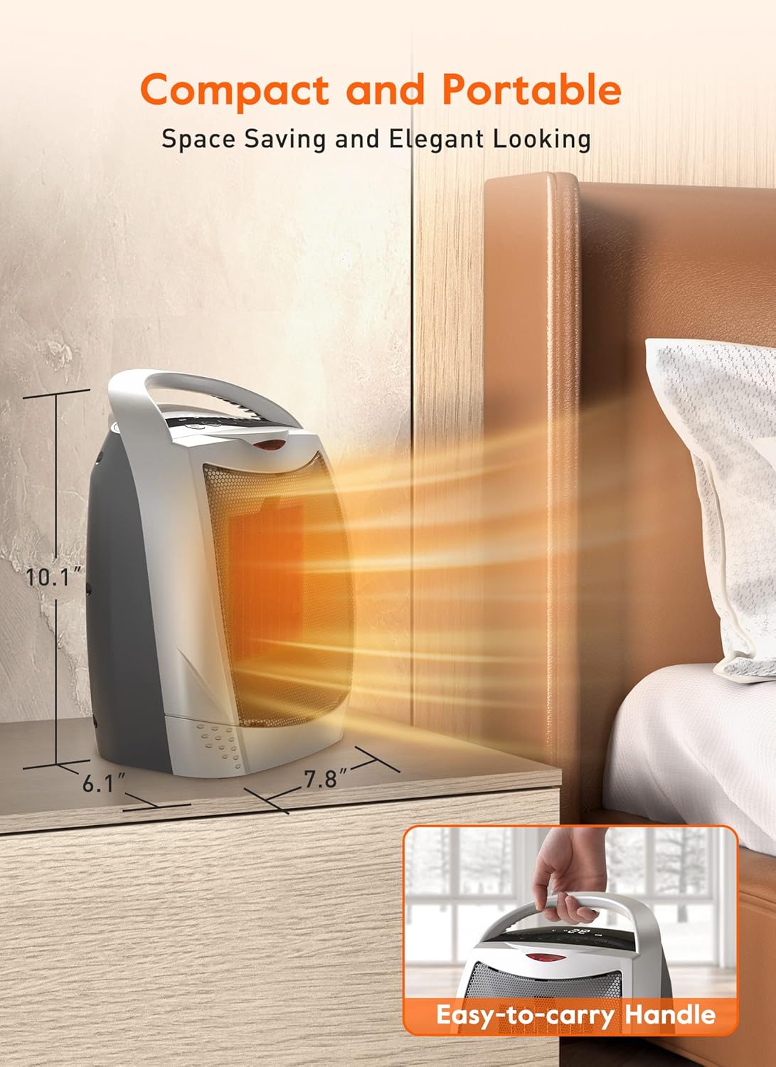 GiveBest 1500W Digital Electric Space Heater with 4 Modes and Safety Features