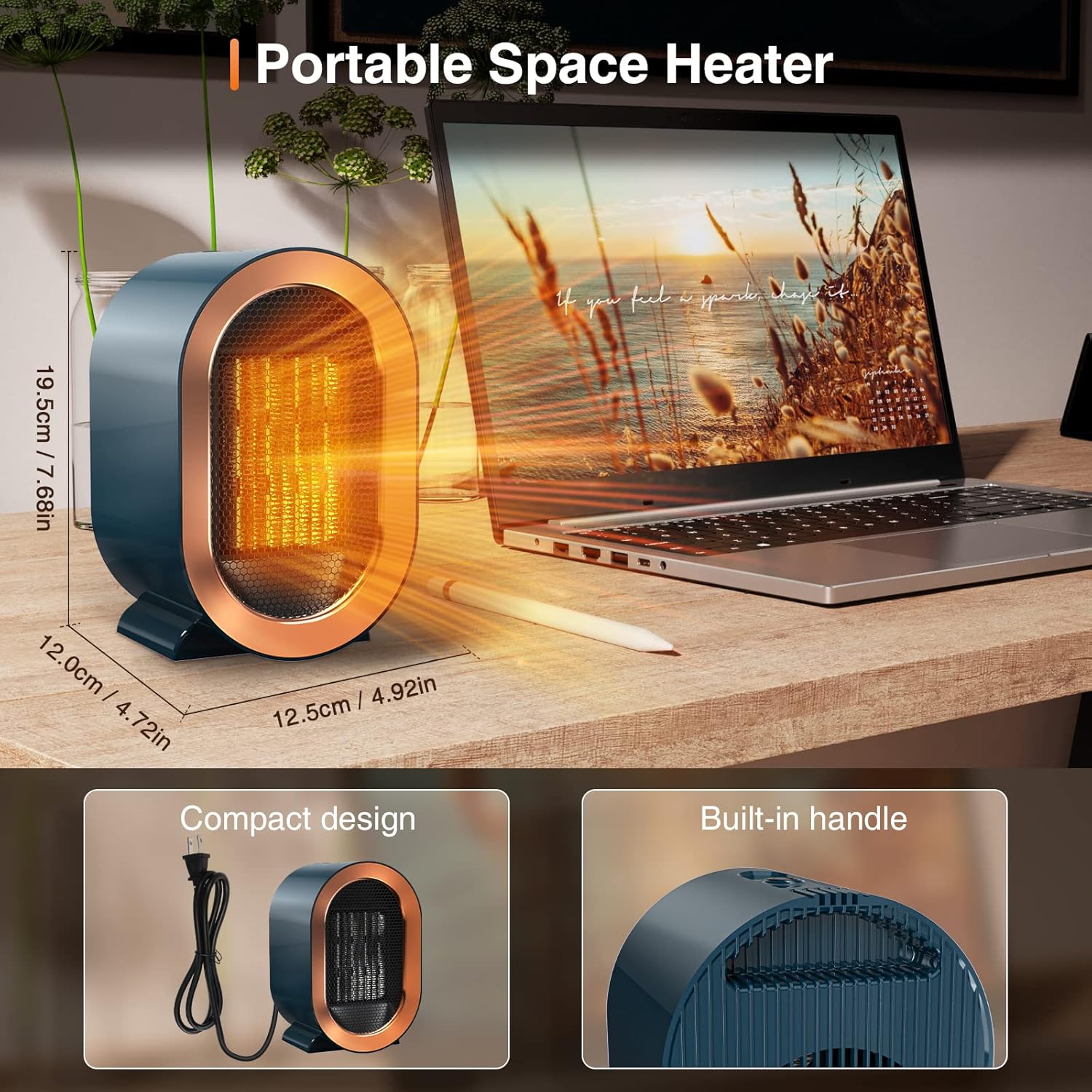Tiptop Home PTC Ceramic Space Heater with 2 Modes