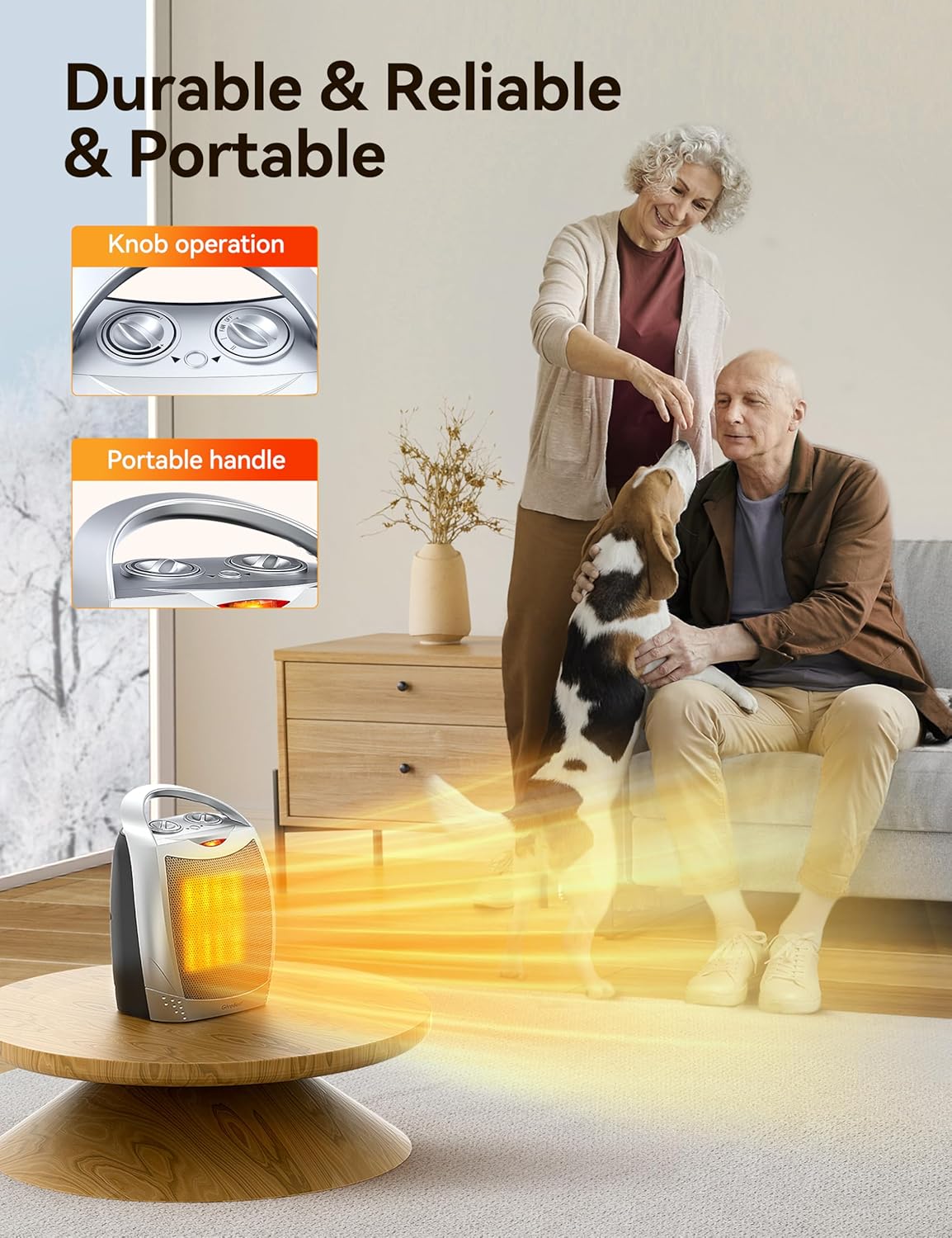 GiveBest 1500W Ceramic Space Heater with Thermostat