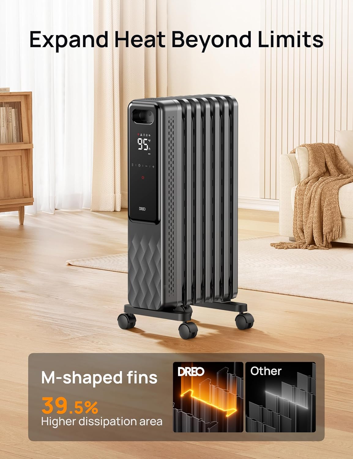 Dreo 24 1500W Oscillating Heater with Remote