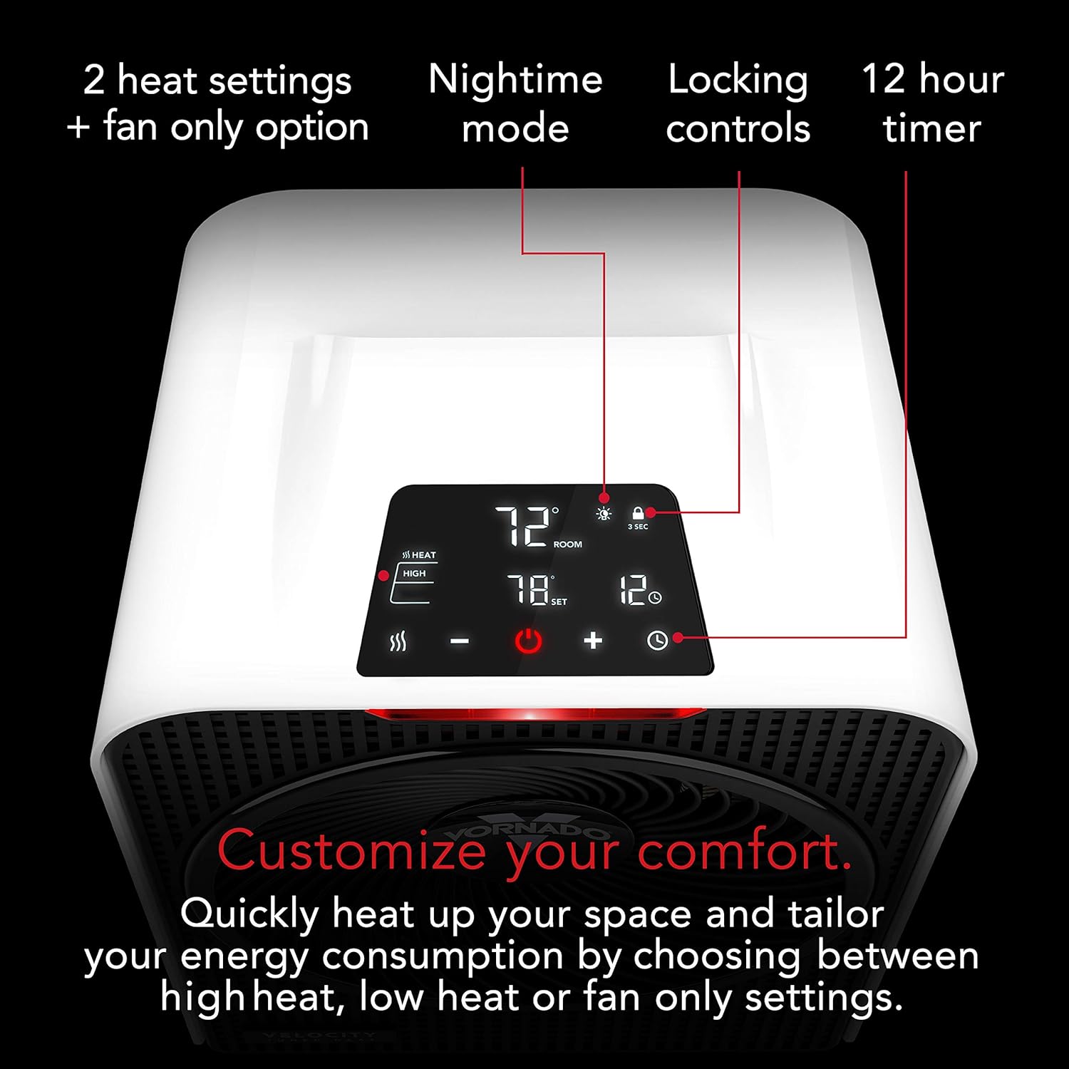 Vornado Velocity 5 Electric Space Heater White Large