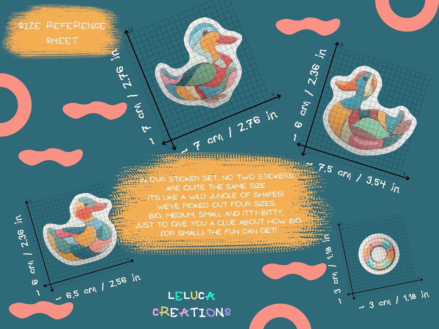 Non Slip Bath Duck Decals 28 PCS Pastel Design