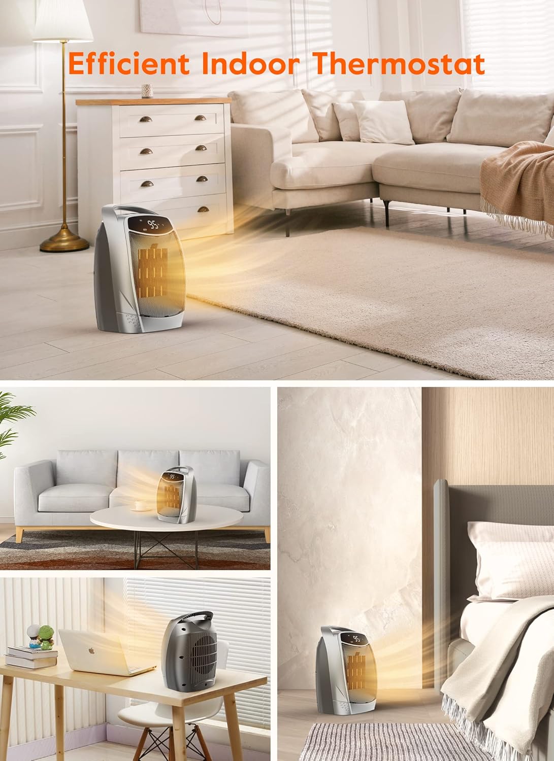 Brightown 1500W Electric Space Heater with 4 Modes and Timer