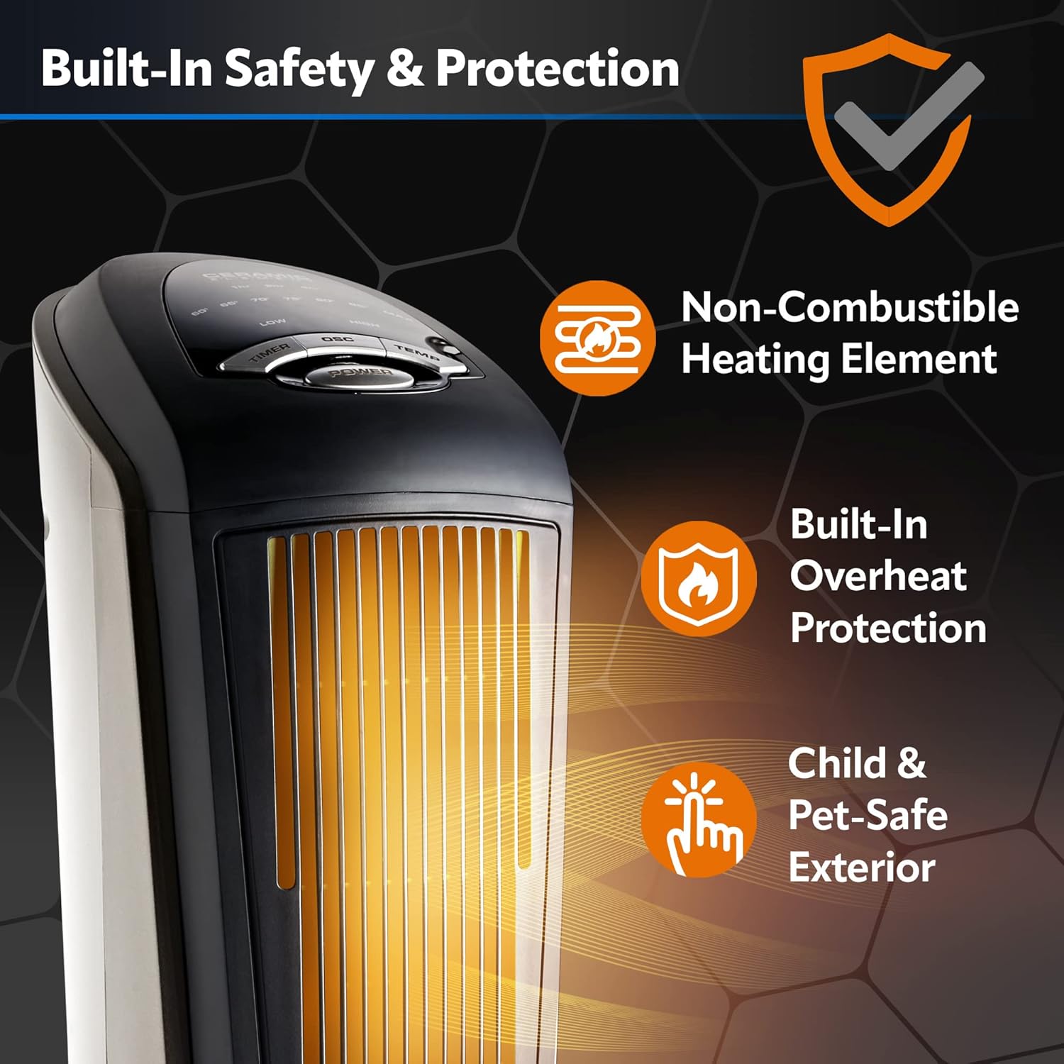 Lasko 225 Inch Oscillating Ceramic Space Heater with Remote Control and Timer