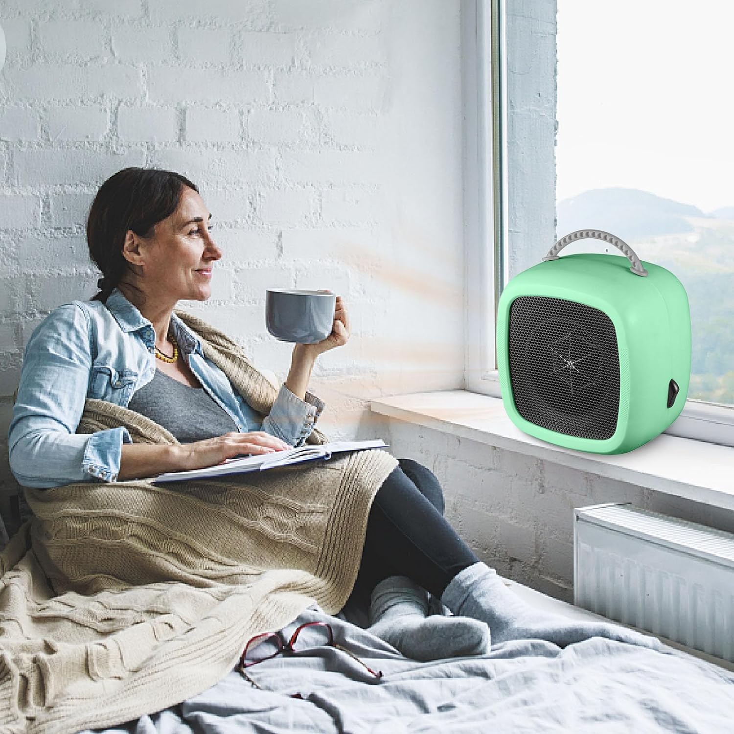 Gooddyiyukey 500W Quiet Electric Heater with 2 Modes