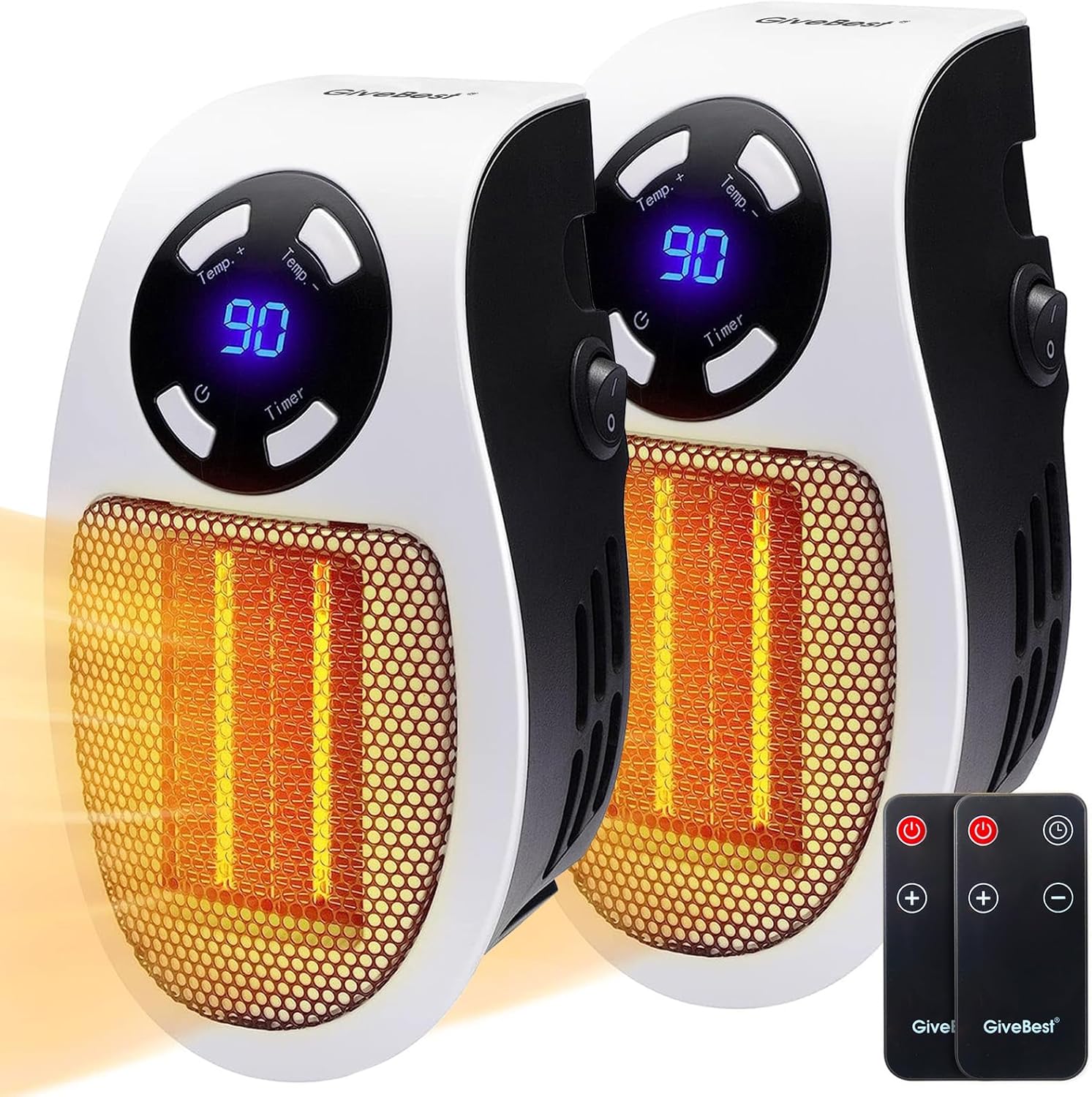 GiveBest 450W Electric Space Heater with LED Display and Timer 2 Pack 1