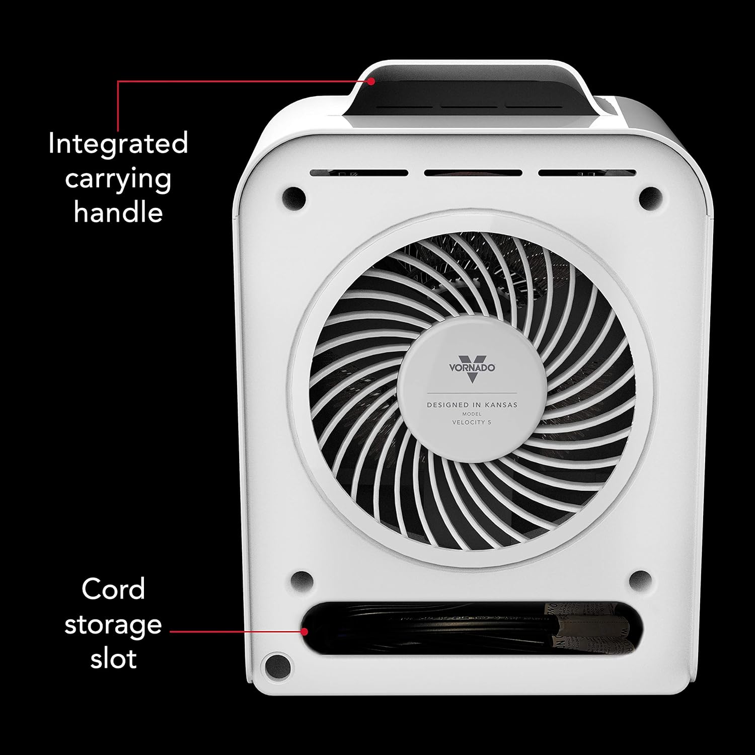 Vornado Velocity 5 Electric Space Heater White Large