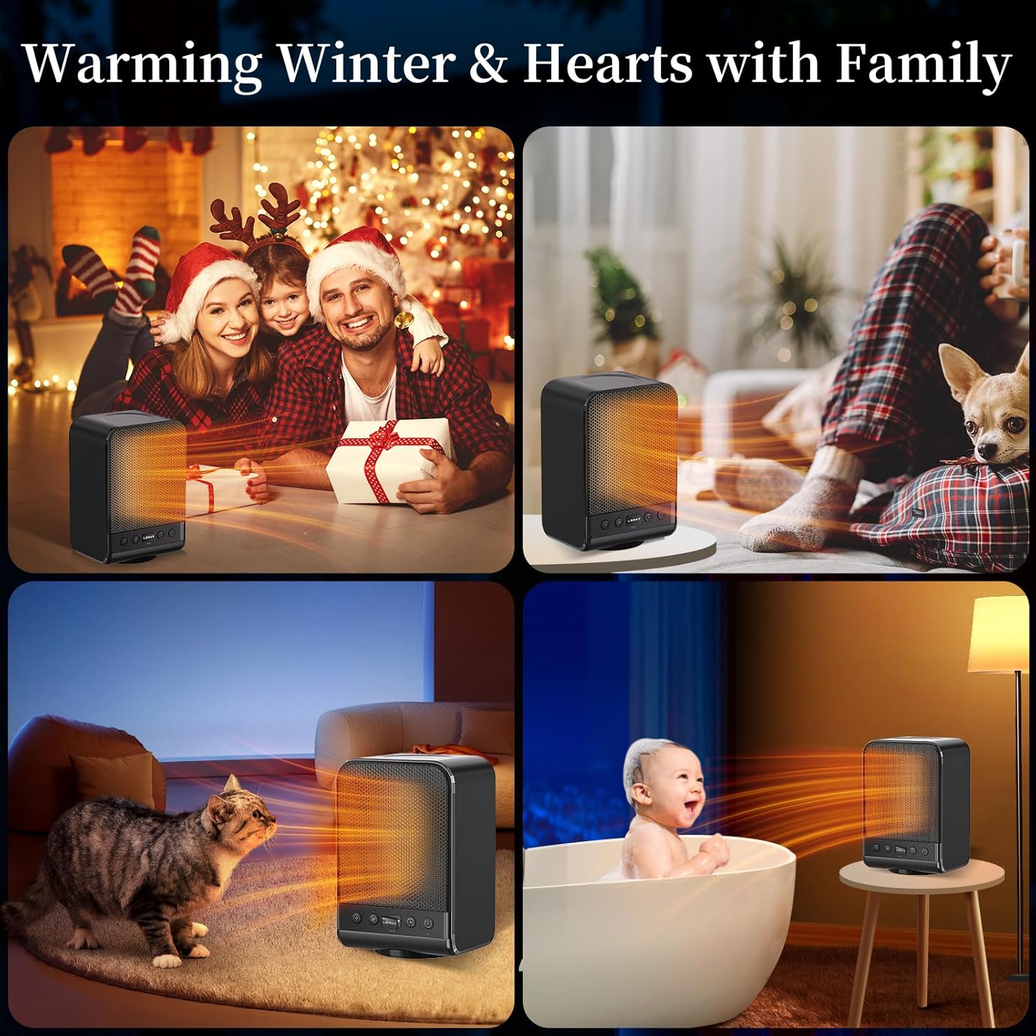 Lerat Space Heater 1500W PTC Fast Heating Black