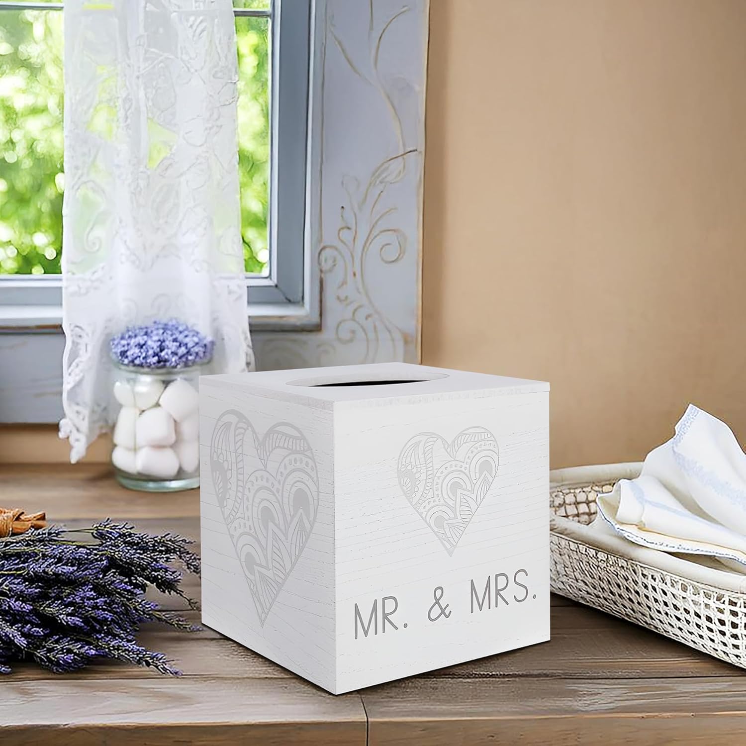 Youngs Inc Wood Bless You Tissue Box Cover
