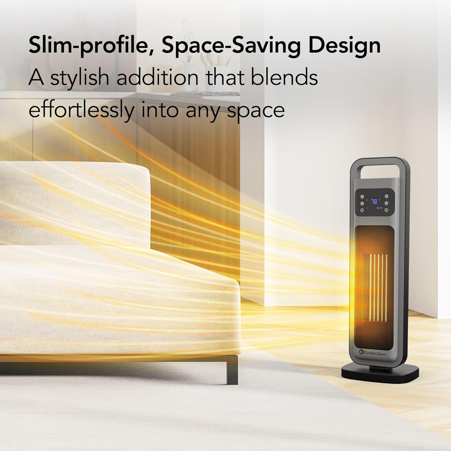 Comfort Zone 26-Inch Tower Space Heater with Remote Control