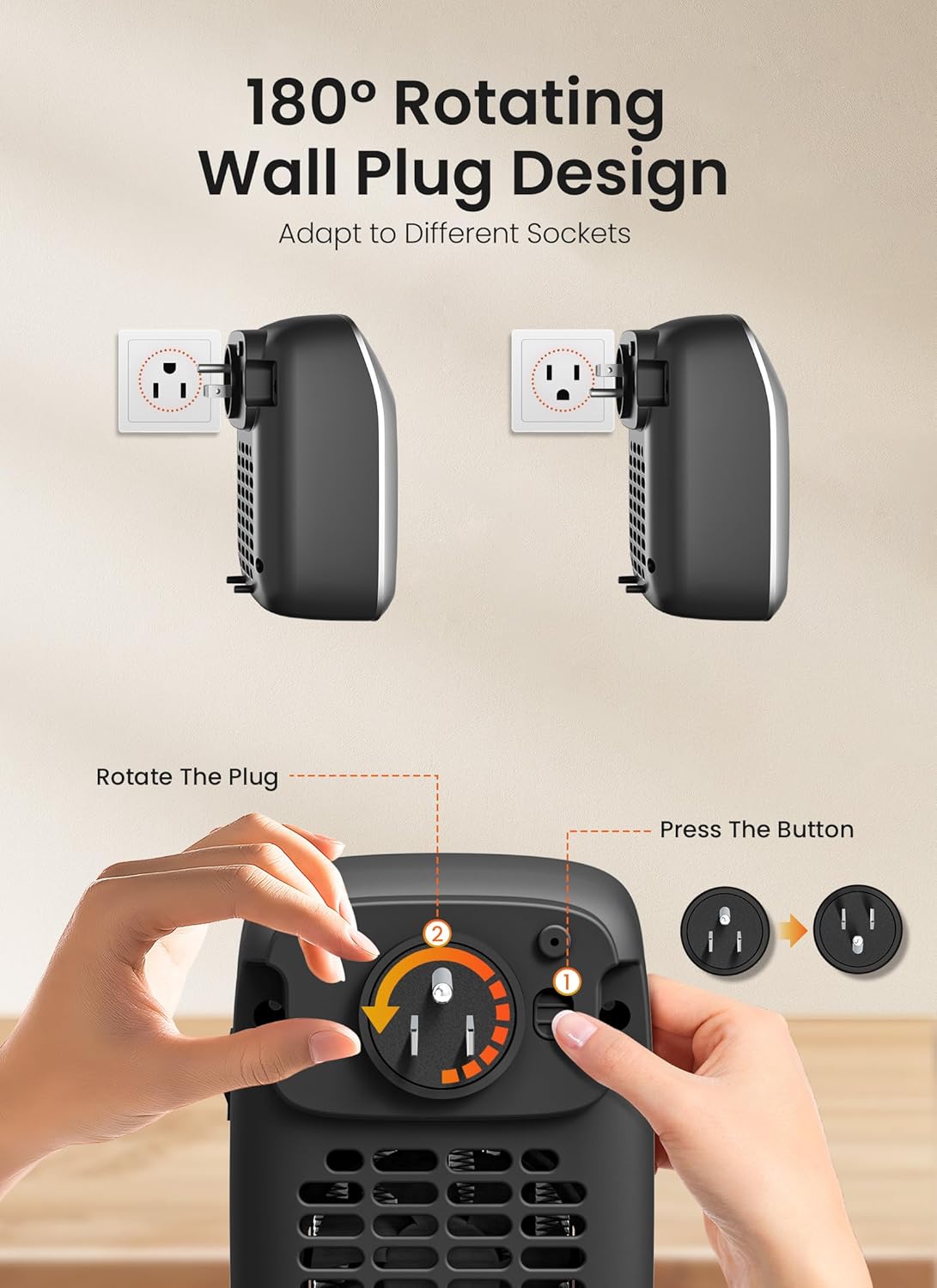 GiveBest 2 Pcs 800W Wall Heater with Remote and LED Display
