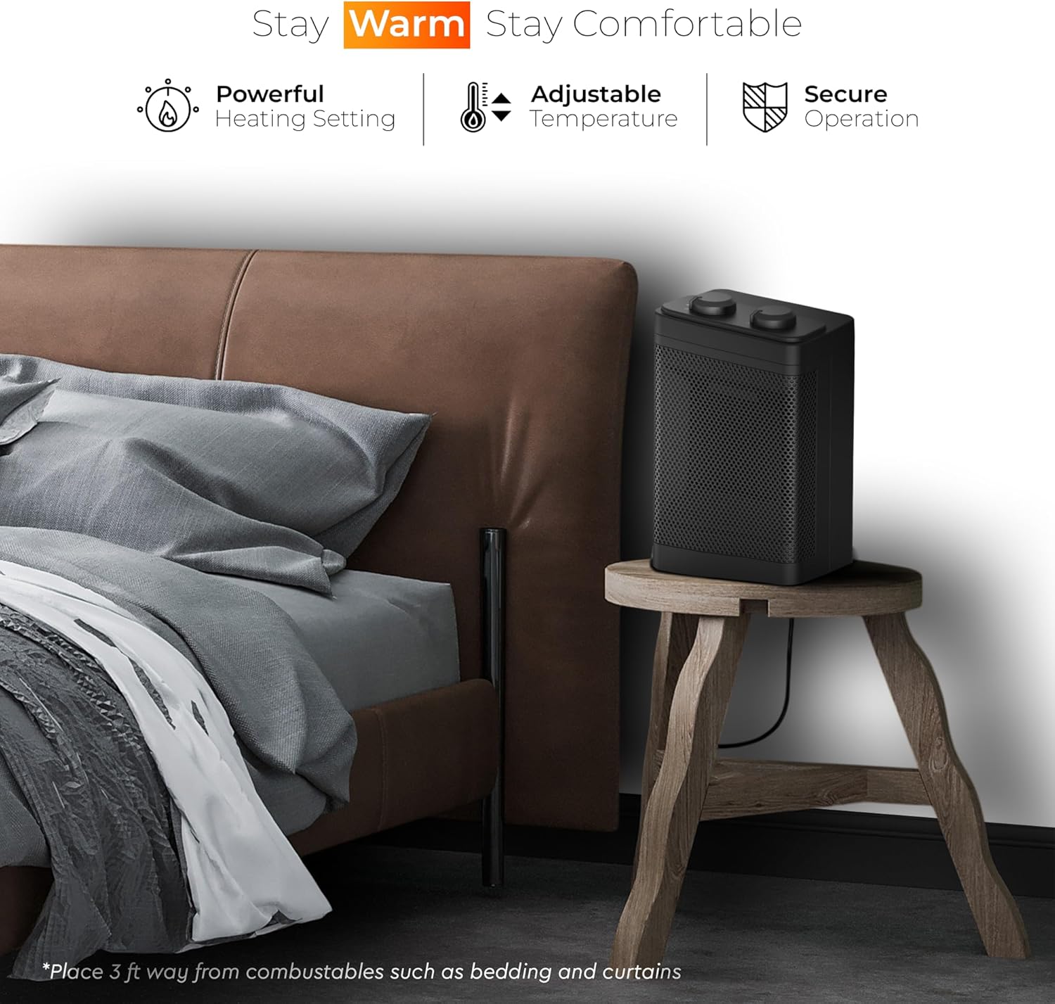 ZENTREN Bladeless Fan Heater with PTC Ceramic Technology