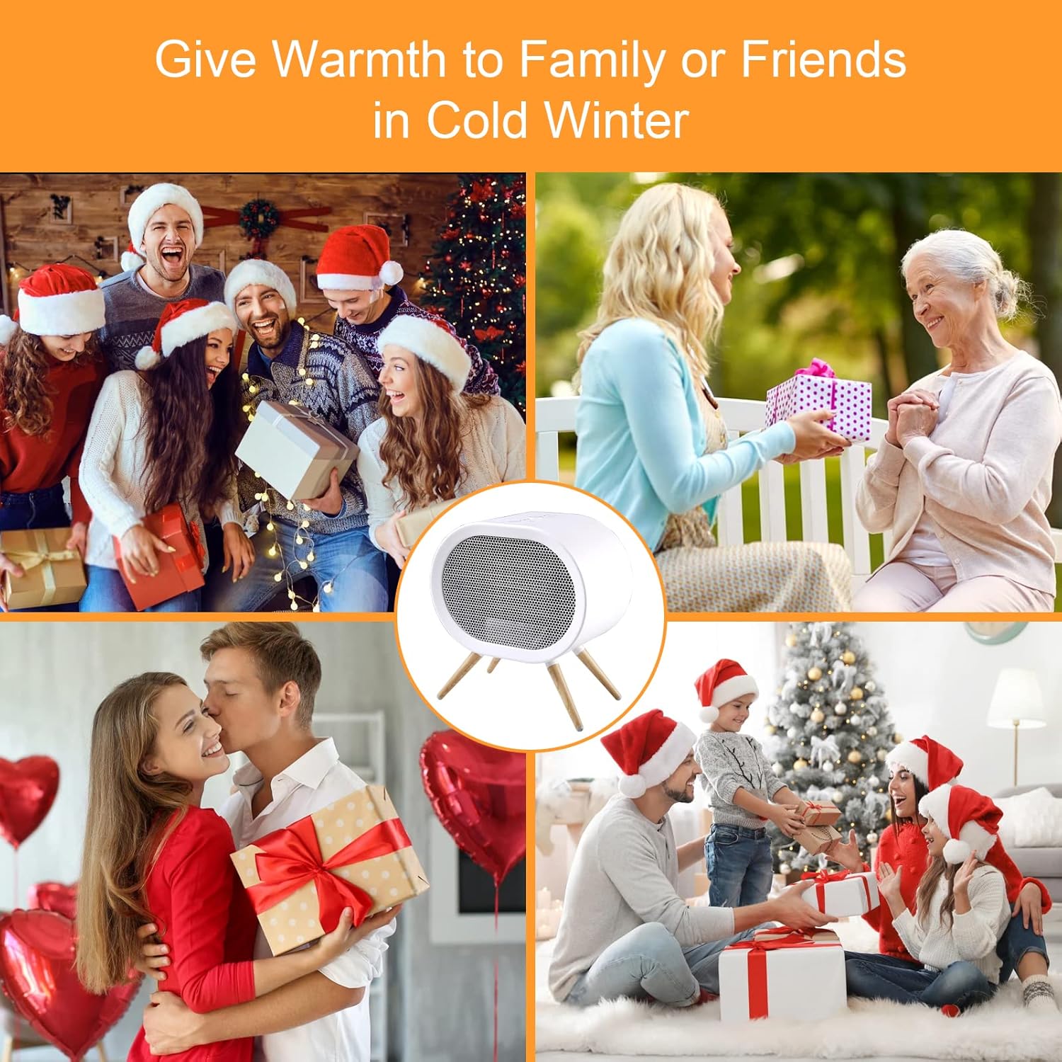 FEASYD 1000W Electric Space Heater with 3 Modes