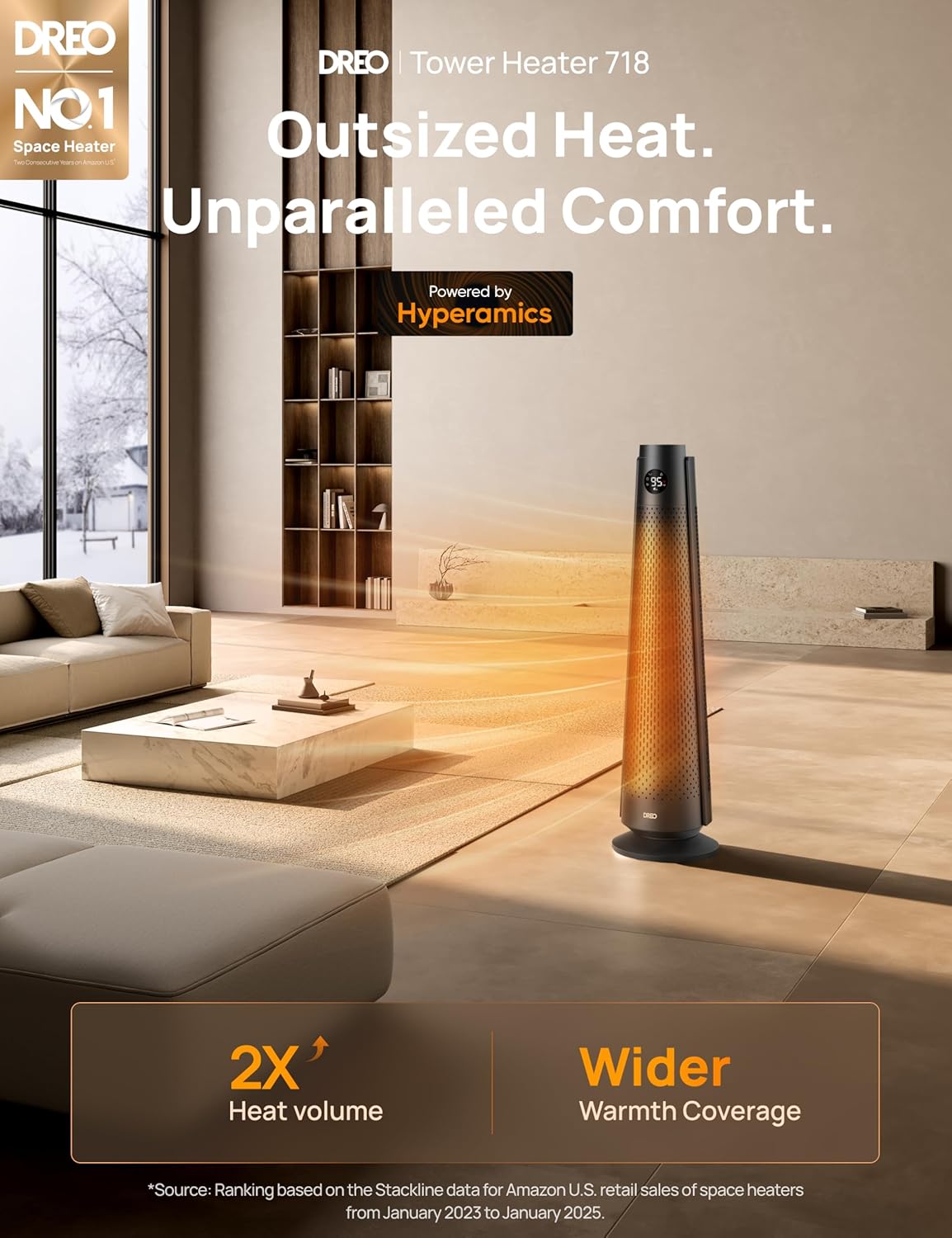 Dreo Large Room Space Heater with Remote and Oscillation