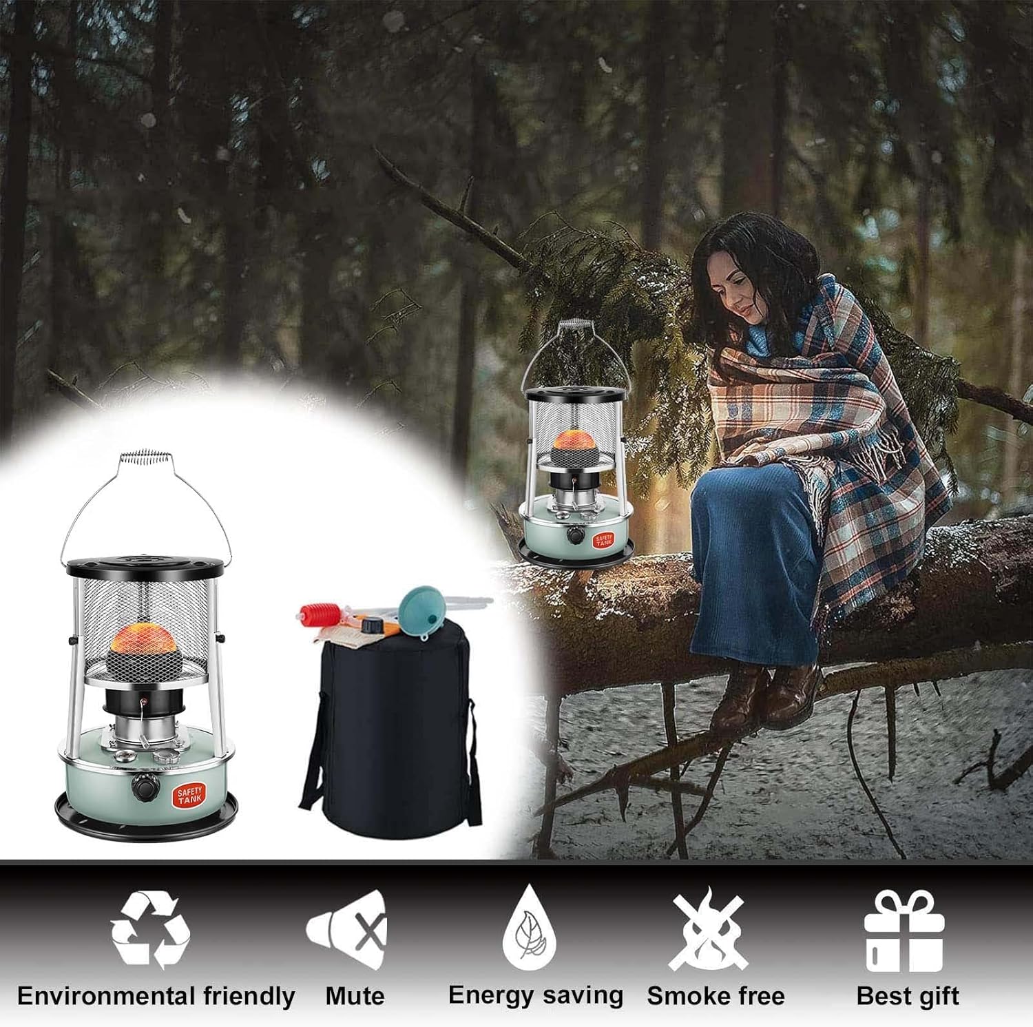 Xback CXLL Efficient Kerosene Heater with 6 Wicks and Gloves