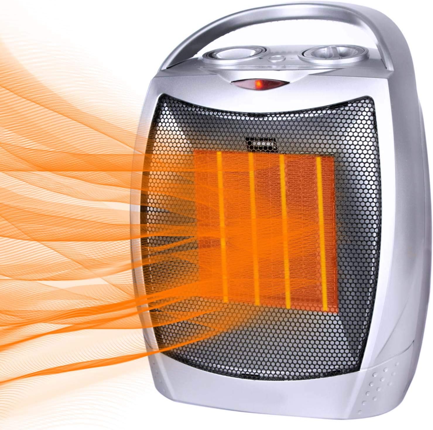 Moonflor 1500W Silver Space Heater with Safety Features