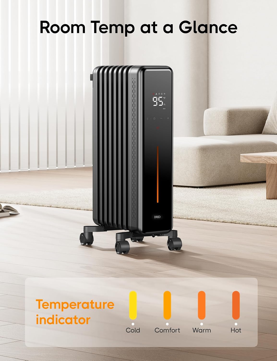 Dreo 1500W Oil Filled Radiator Heater with Remote Control 1