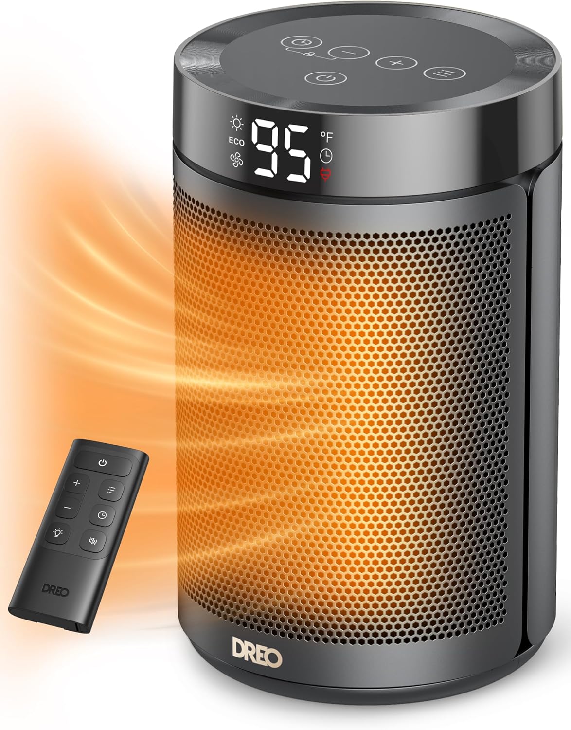 Dreo 1500W PTC Ceramic Space Heater with Timer and Thermostat - Black