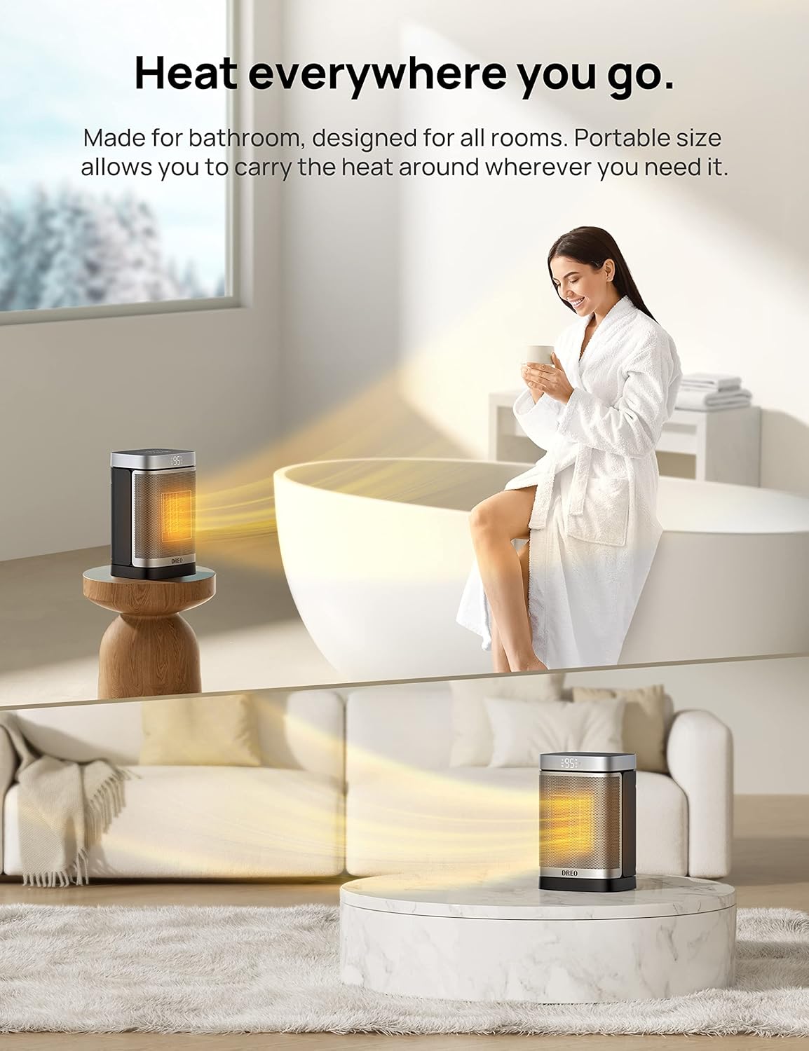 Dreo Portable Electric Heater with ALCI Safety and 5 Modes
