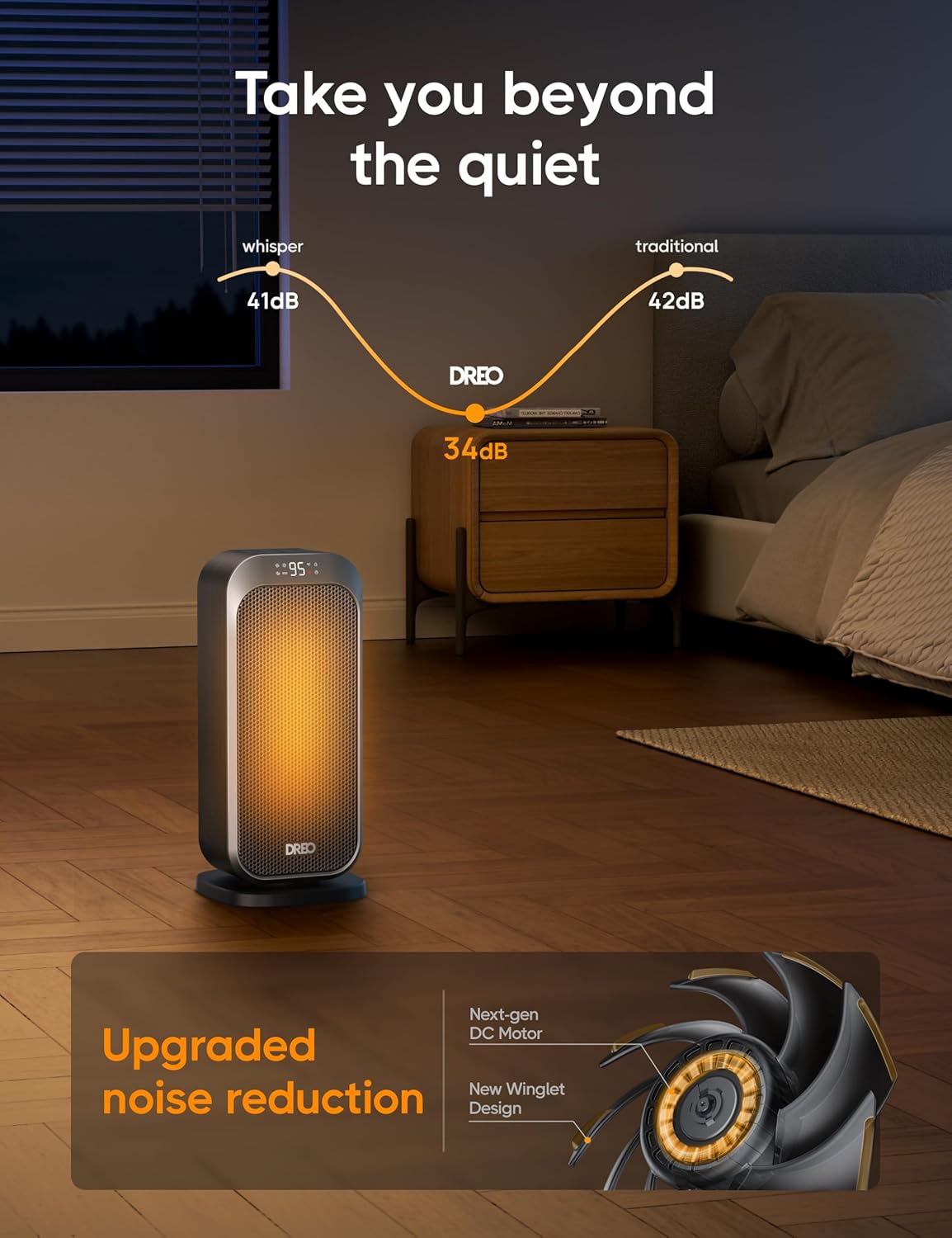 Dreo 1500W Electric Space Heater with Remote and Thermostat 1