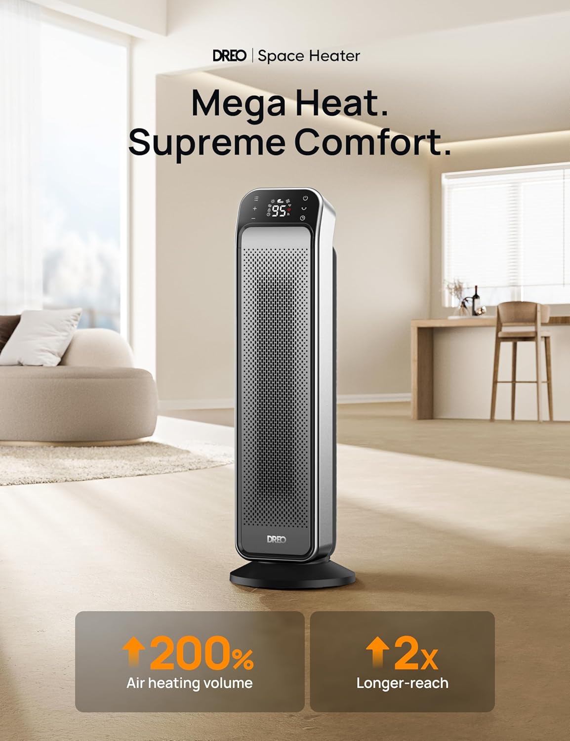 Dreo 24 1500W Oscillating Heater with Remote