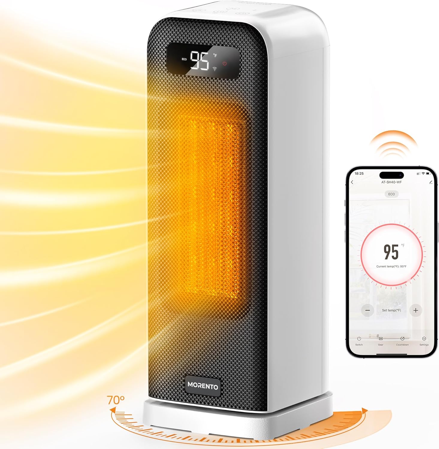 MORENTO Smart Electric Space Heater with Wi-Fi and Voice Control 1