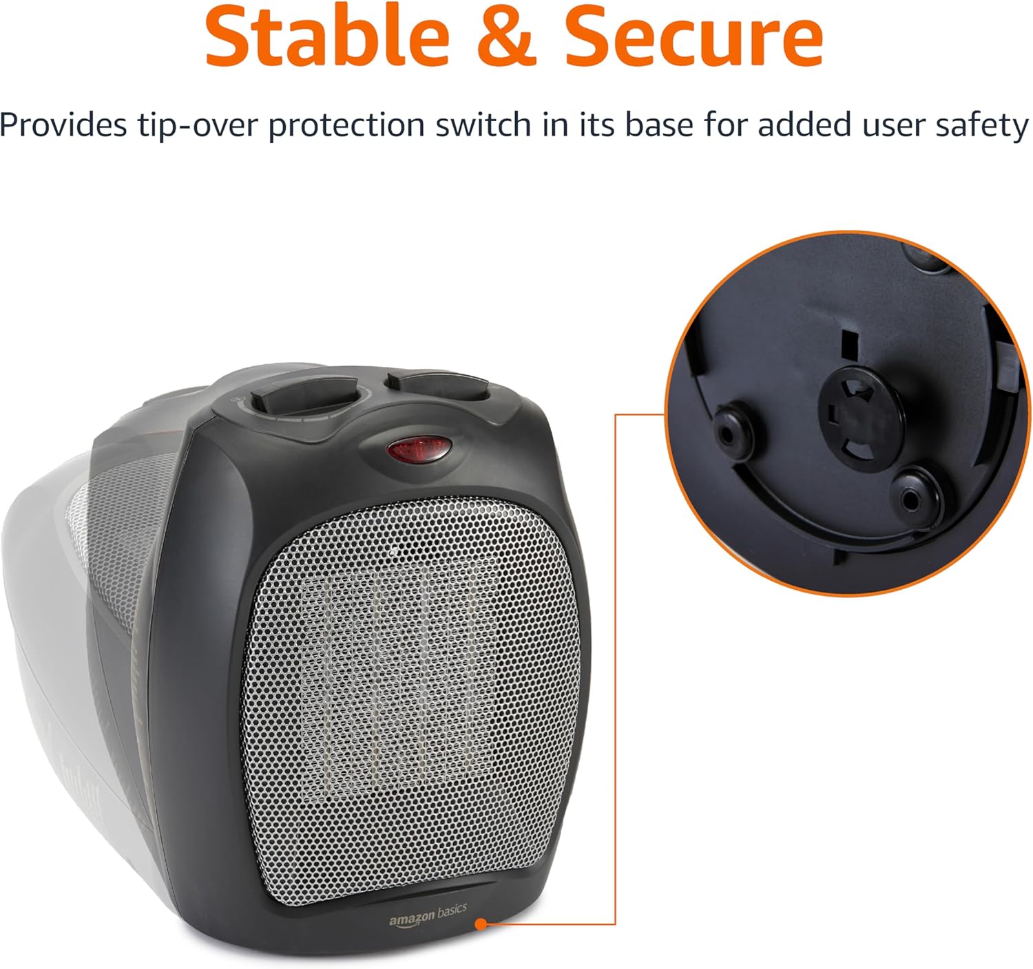 Amazon Basics 1500W Ceramic Space Heater with Safety Features