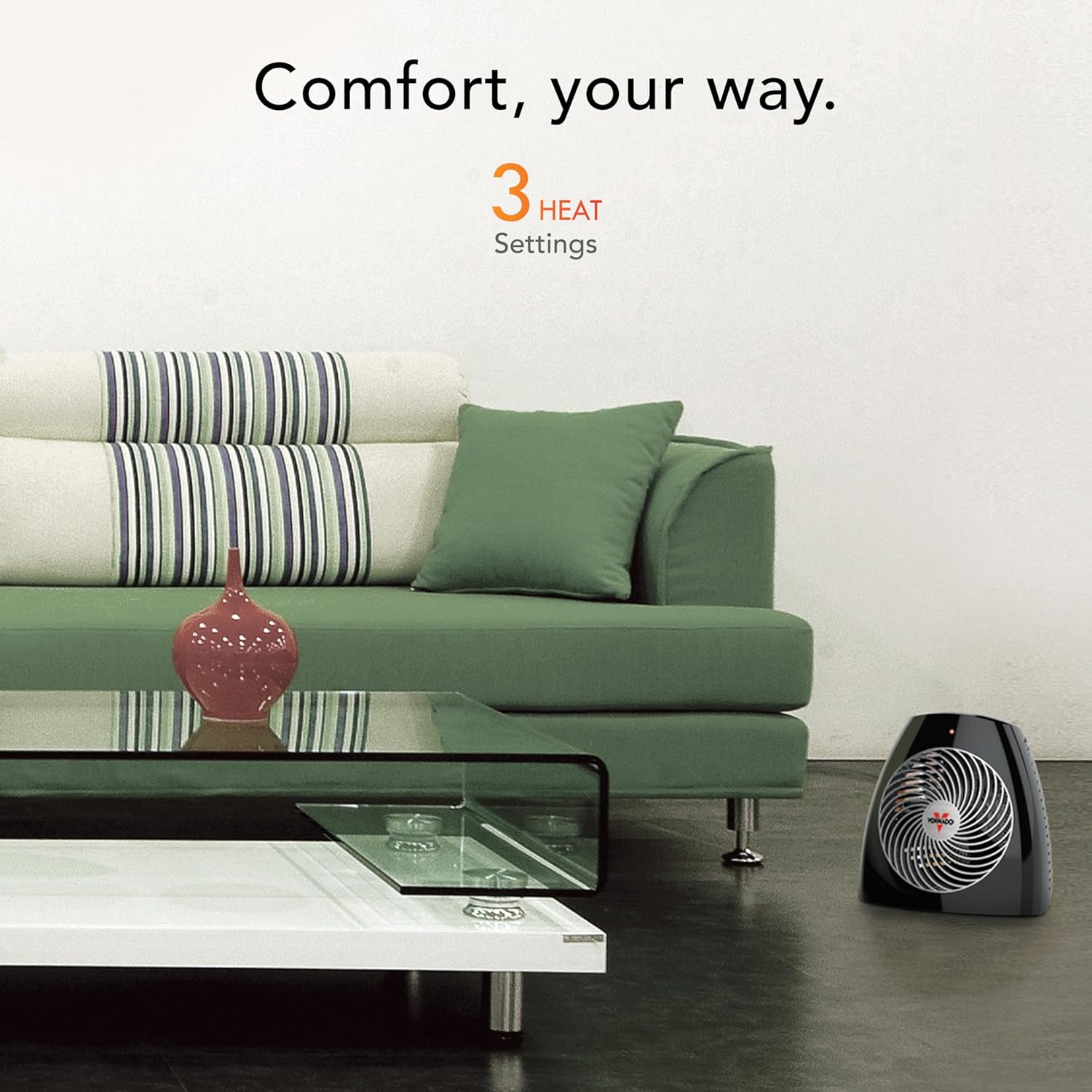 Vornado Space Heater With 3 Heat Settings and Safety Shut-Off