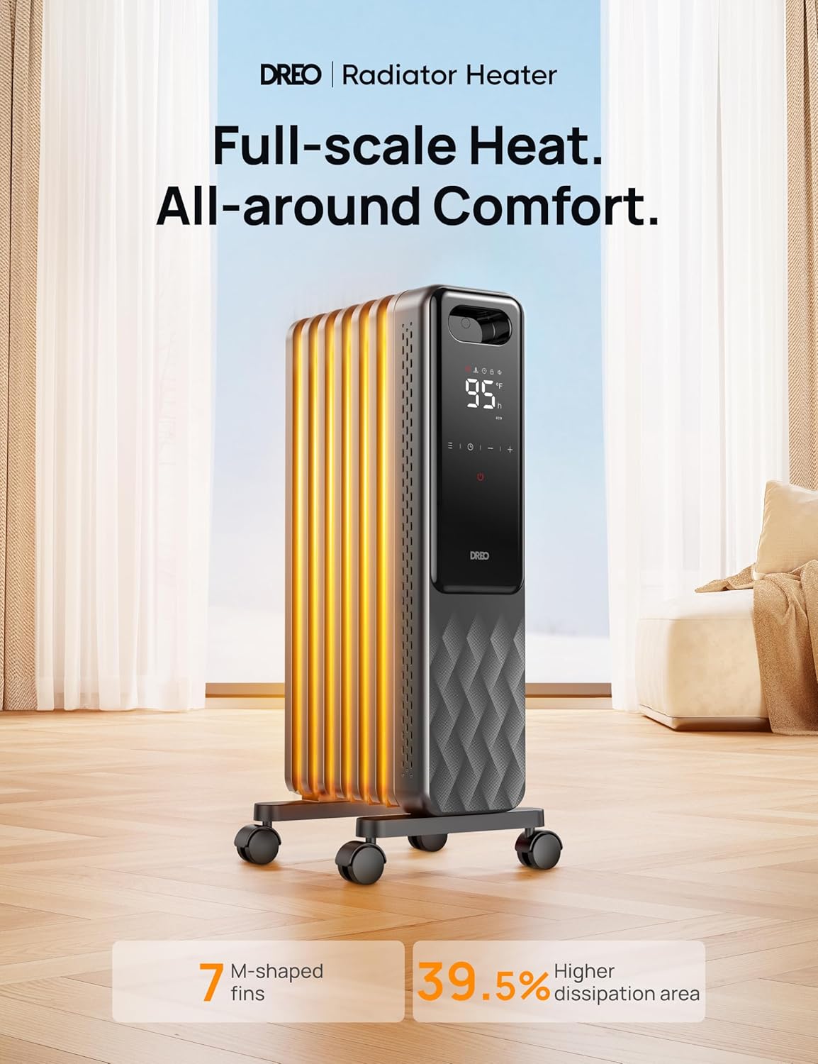 Dreo 24 1500W Oscillating Heater with Remote
