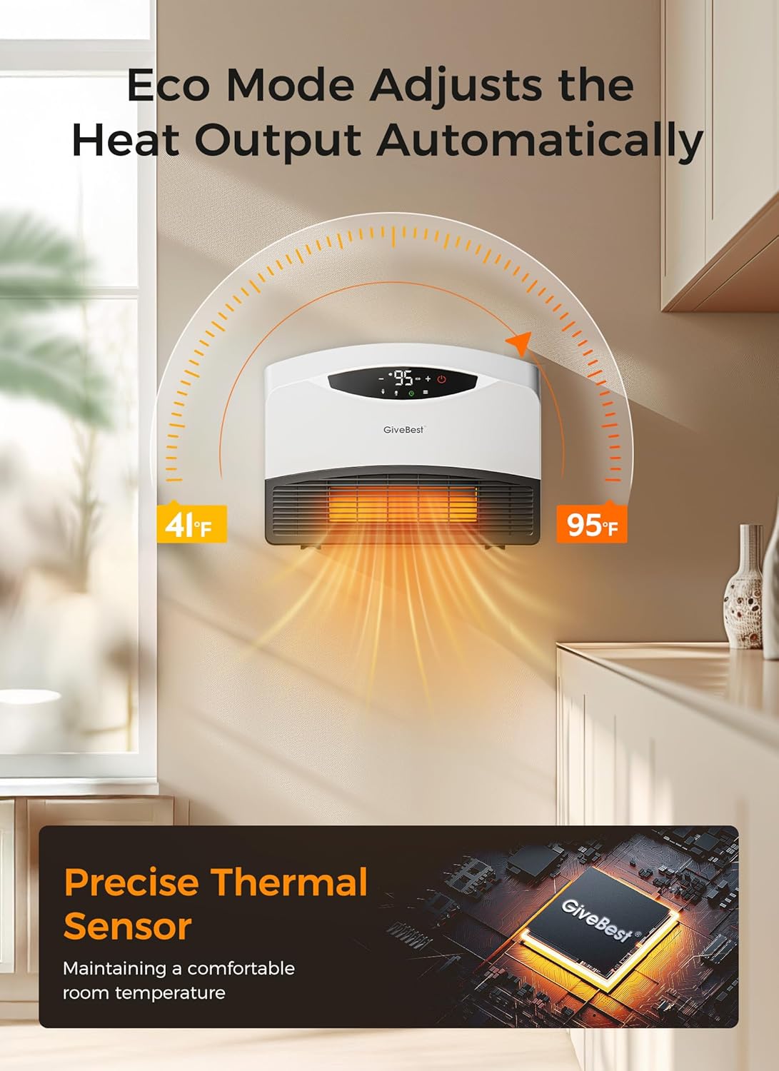GiveBest Electric Wall Heater with WiFi and Remote Control