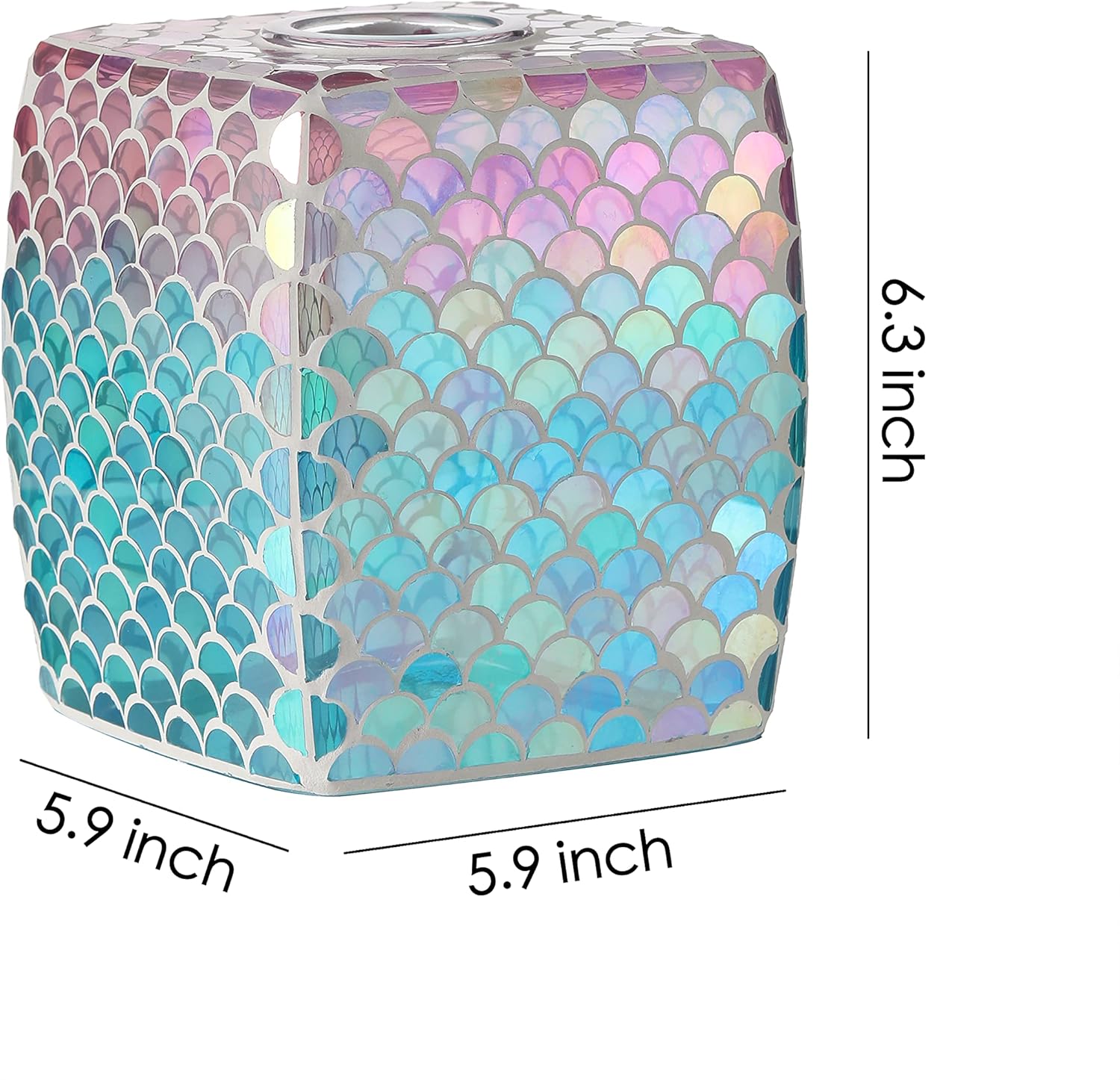 Mermaid Themed Glass Tissue Holder Decor